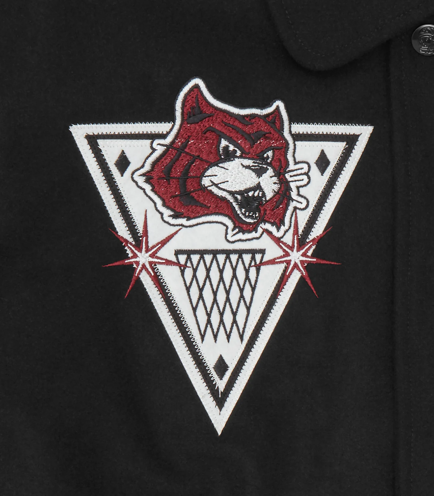 ALUMNI COLLARED VARSITY JACKET - BLACK - Image 8