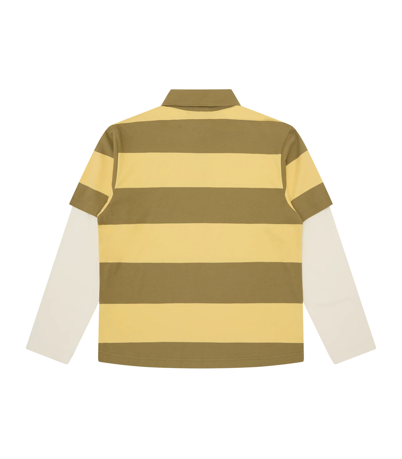 APPLIQUE ASTRO LAYERED STRIPE L/S RUGBY SHIRT - GREEN/YELLOW - Image 3