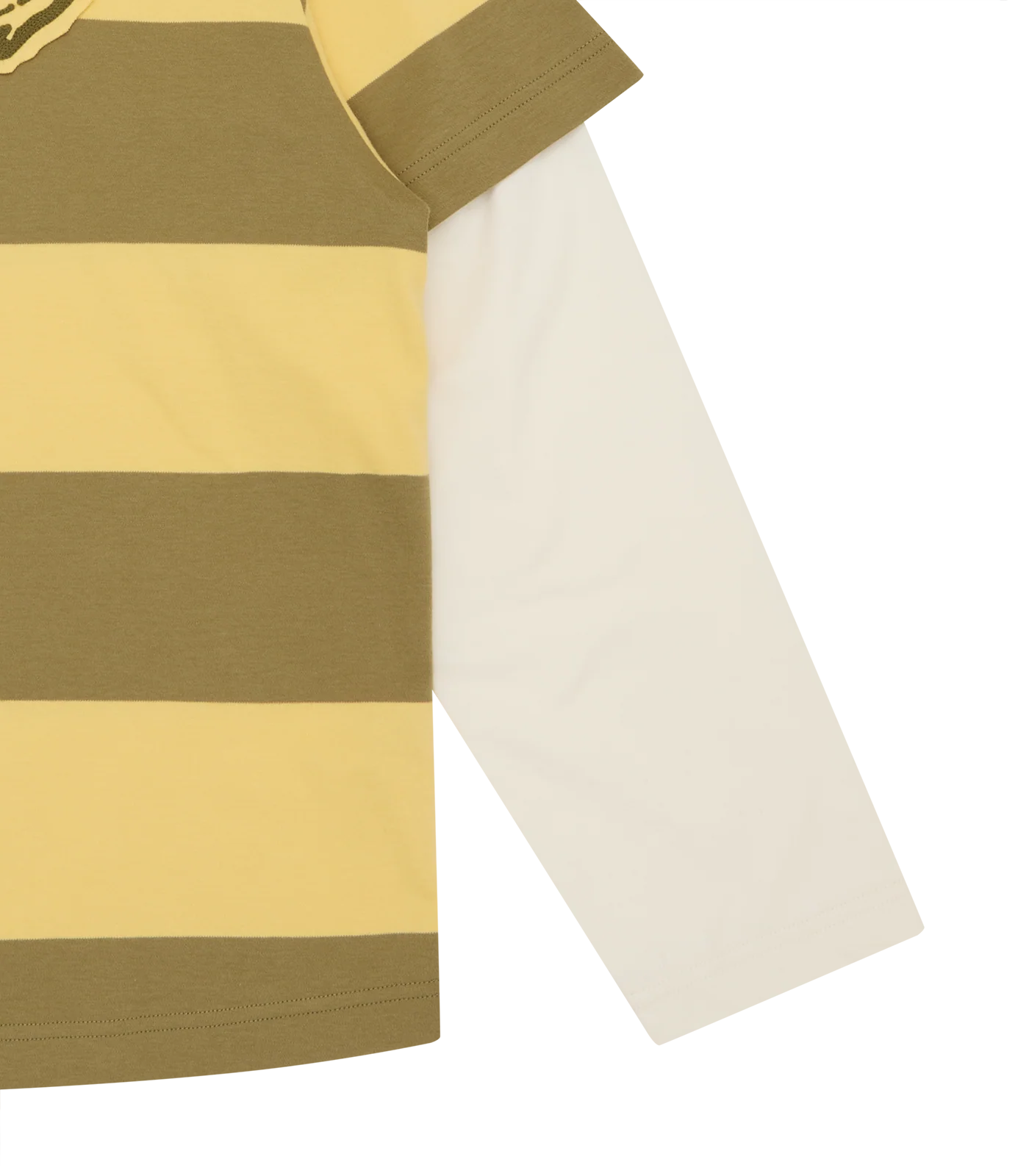 APPLIQUE ASTRO LAYERED STRIPE L/S RUGBY SHIRT - GREEN/YELLOW - Image 5