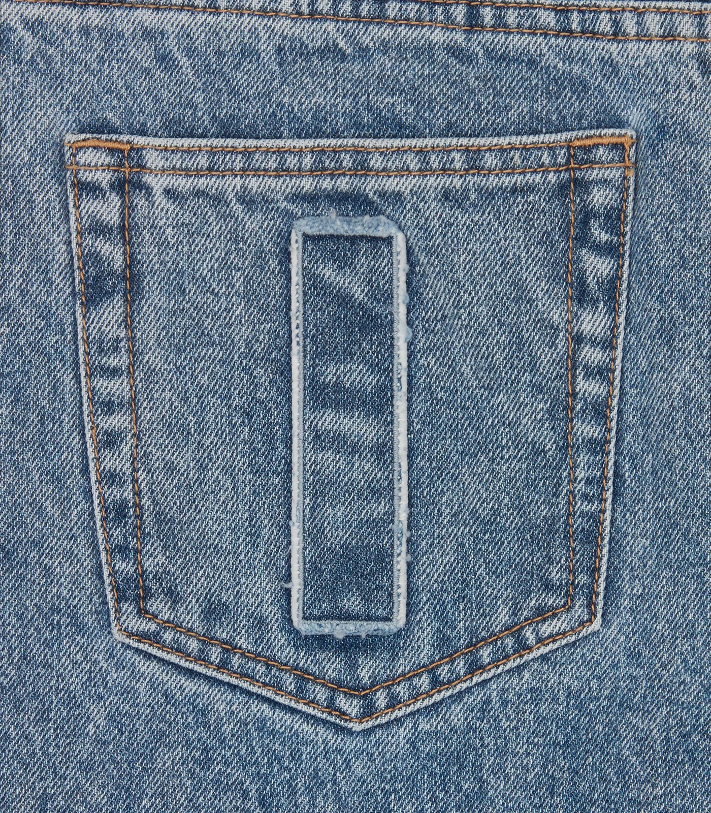 APPLIQUE RUNNING DOG DENIM PANTS - LIGHT WASH BLUE - Image 5