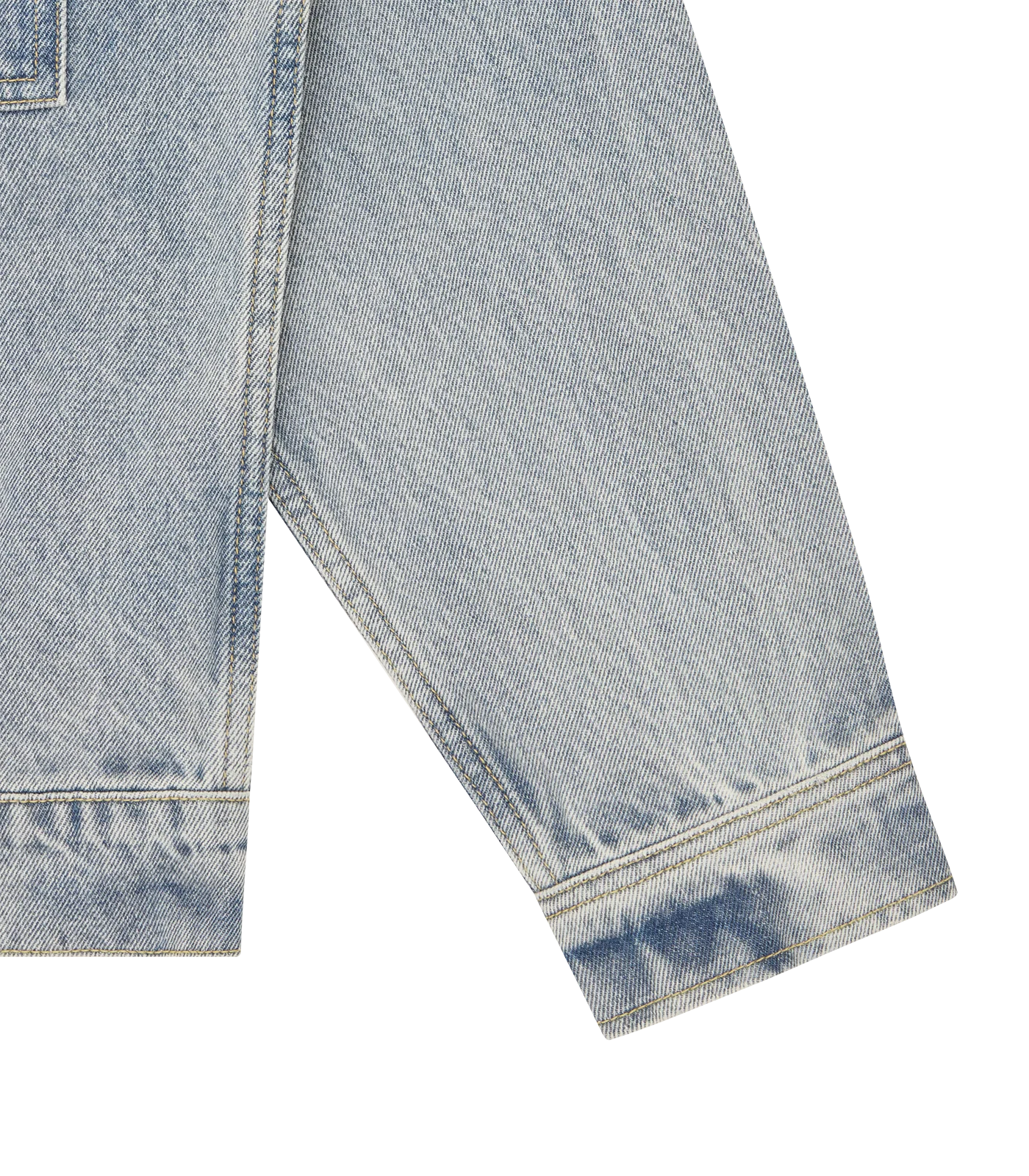 APPLIQUE RUNNING DOG ZIP DENIM JACKET - LIGHT WASH BLUE - Image 5