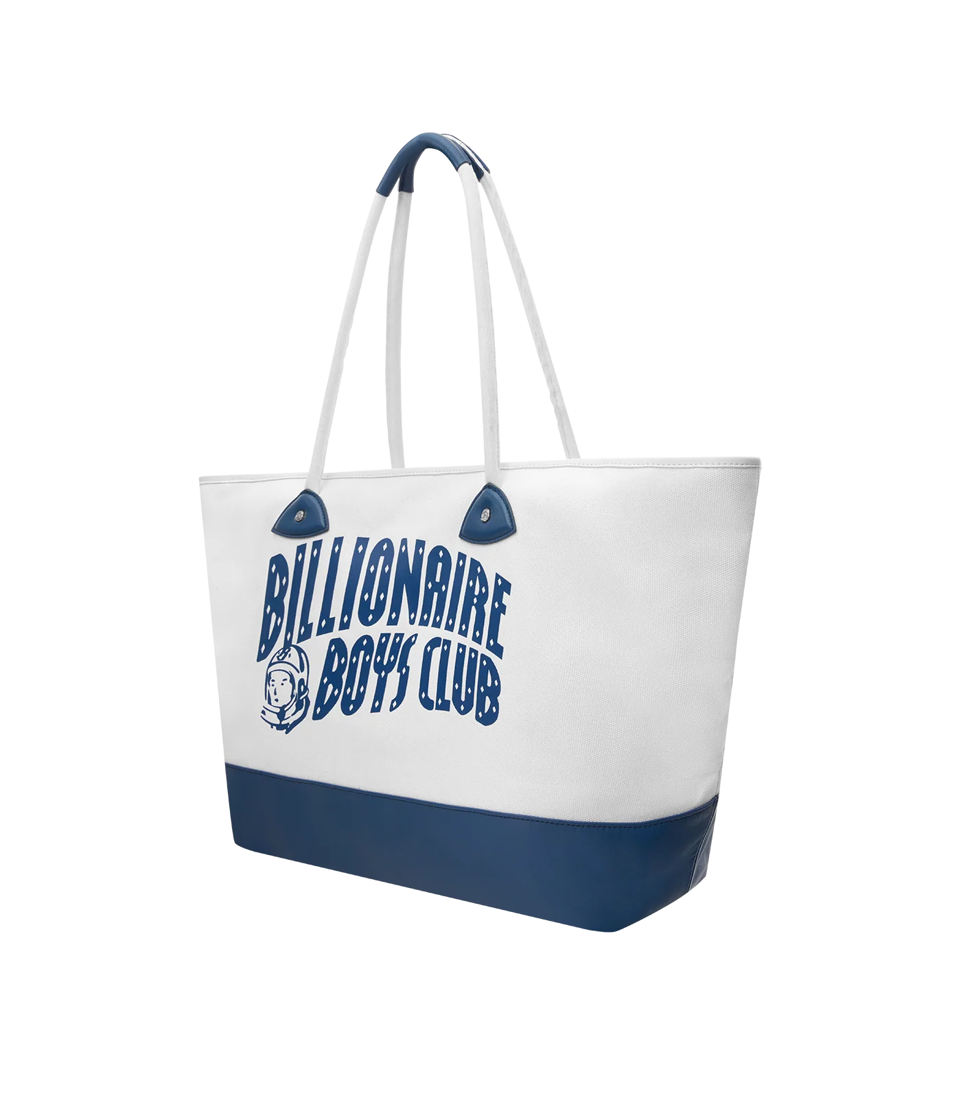 ASTRO ARCH LOGO LEATHER PANEL TOTE BAG - WHITE/NAVY - Image 2