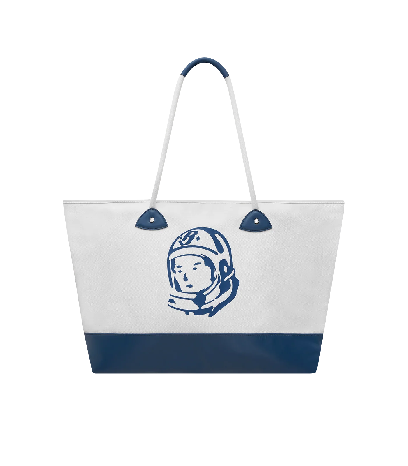 ASTRO ARCH LOGO LEATHER PANEL TOTE BAG - WHITE/NAVY - Image 3