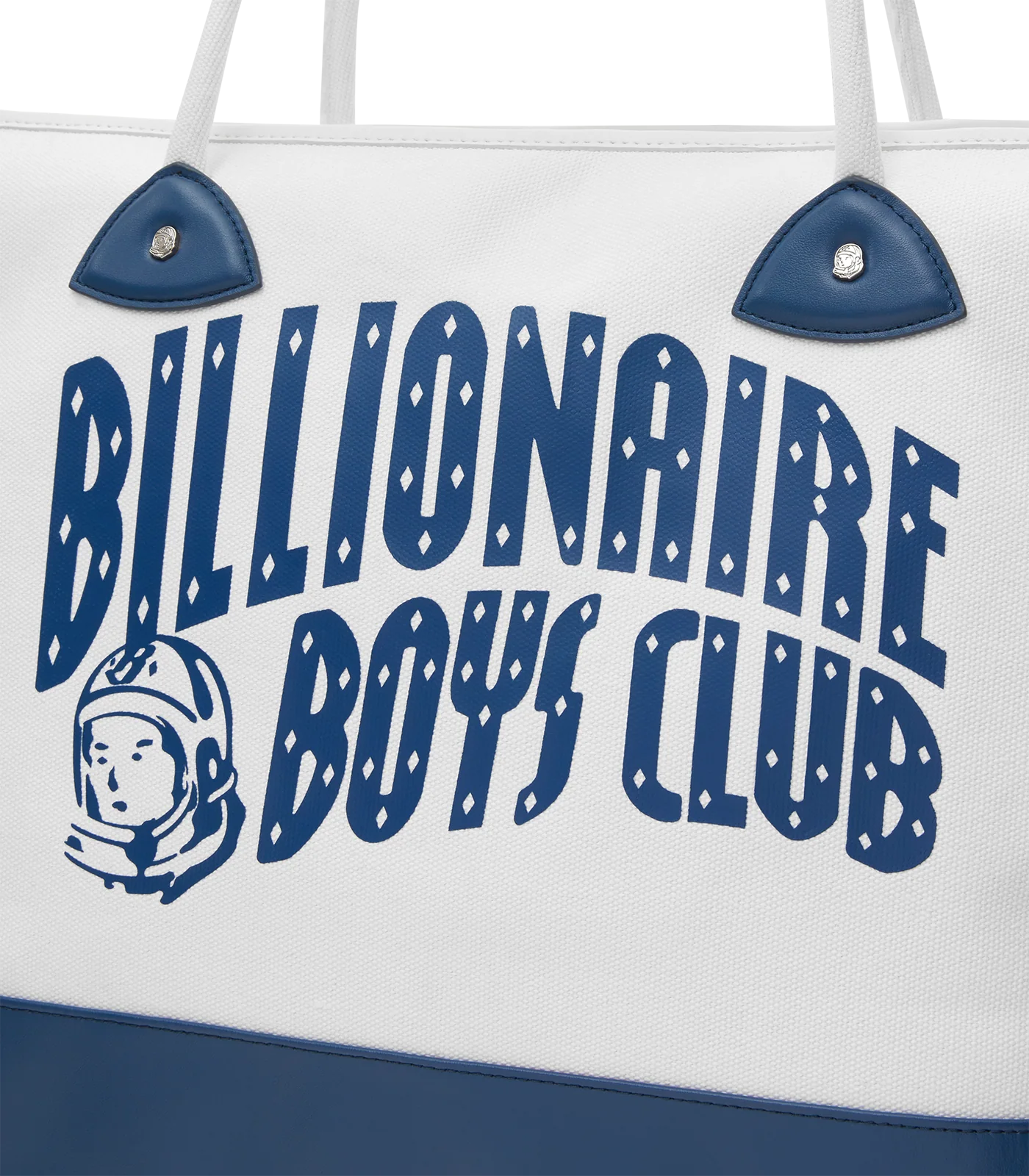 ASTRO ARCH LOGO LEATHER PANEL TOTE BAG - WHITE/NAVY - Image 5