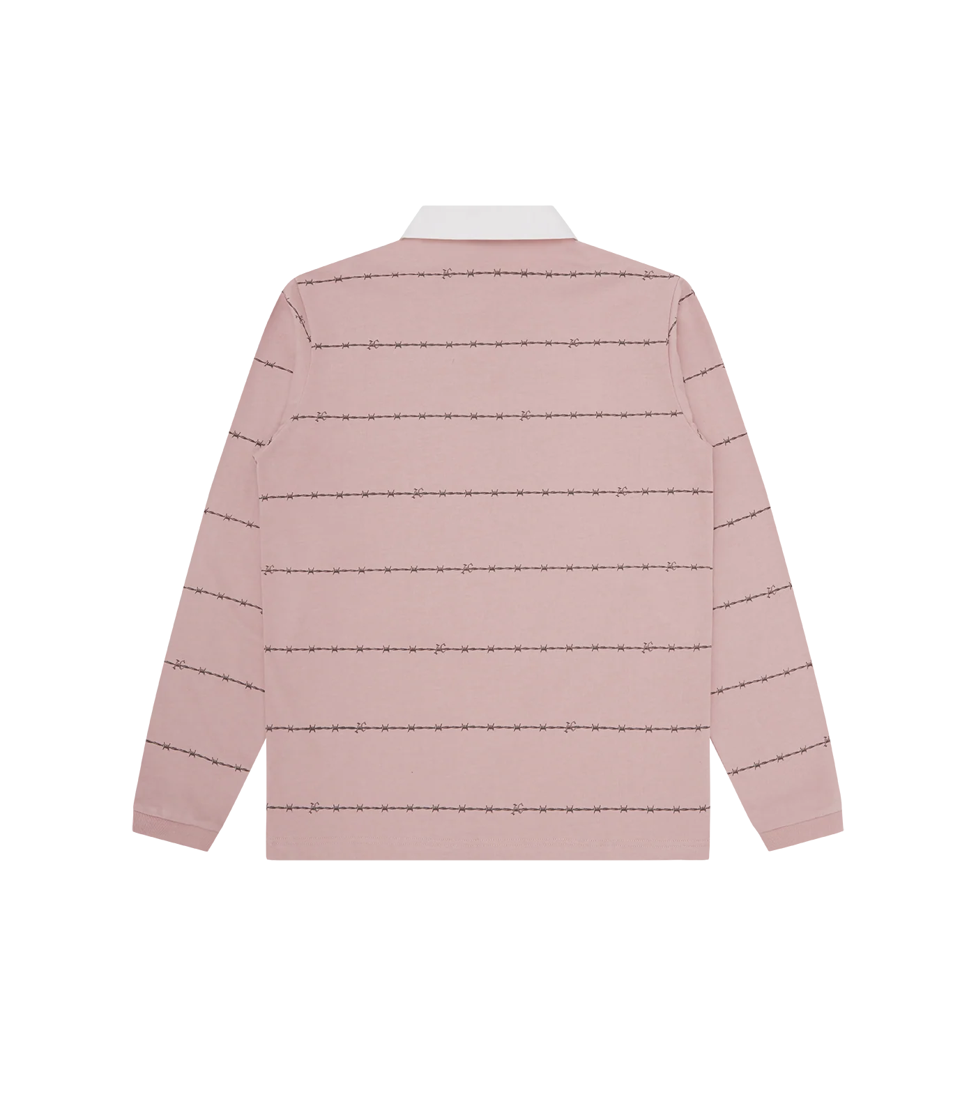 BARBED WIRE RUGBY SHIRT - PALE PINK - Image 2