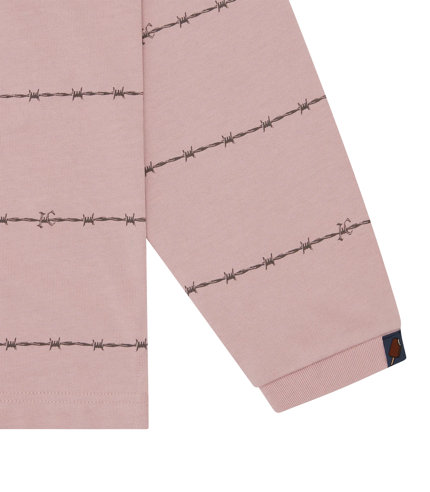 BARBED WIRE RUGBY SHIRT - PALE PINK - Image 4