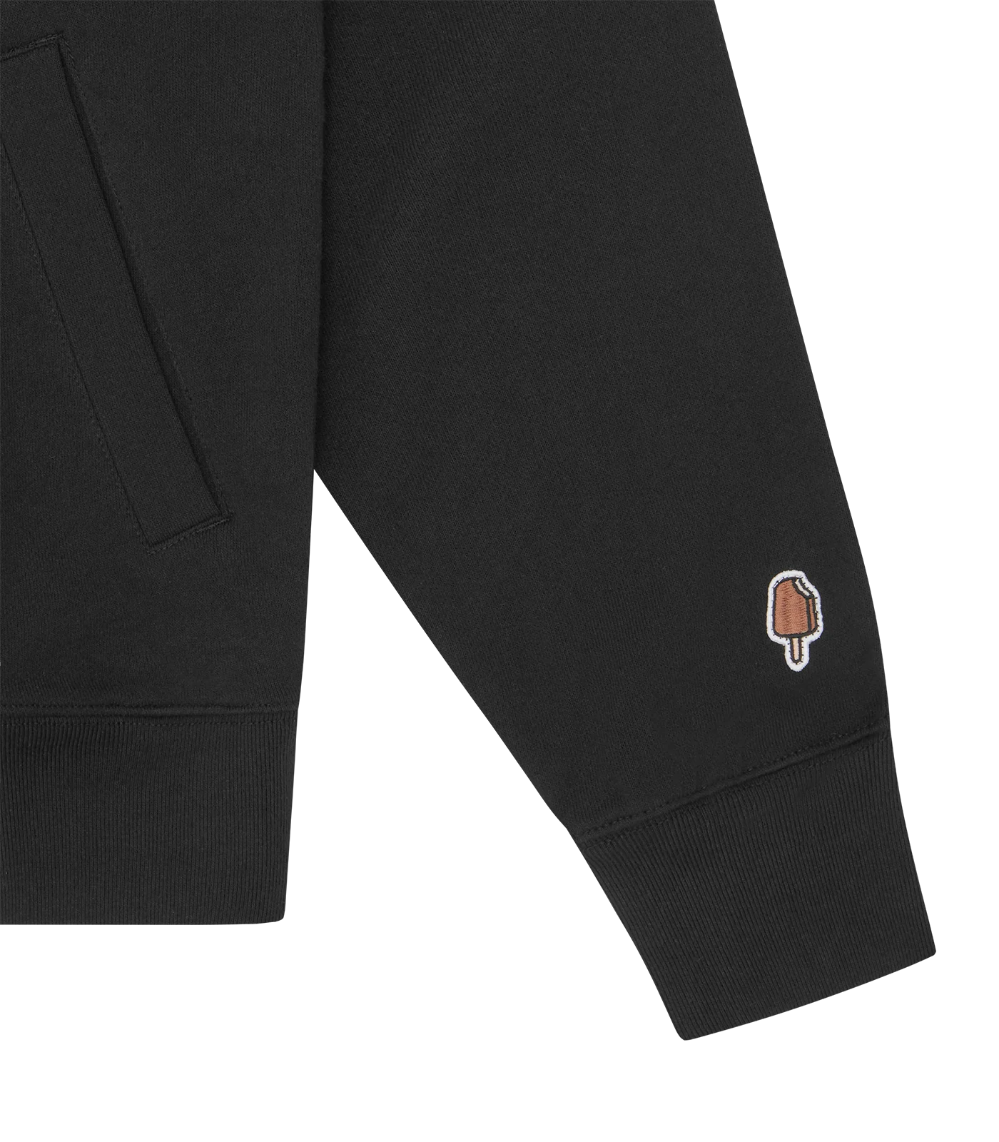 BLOCK LOGO ZIP THROUGH HOOD - BLACK - Image 4