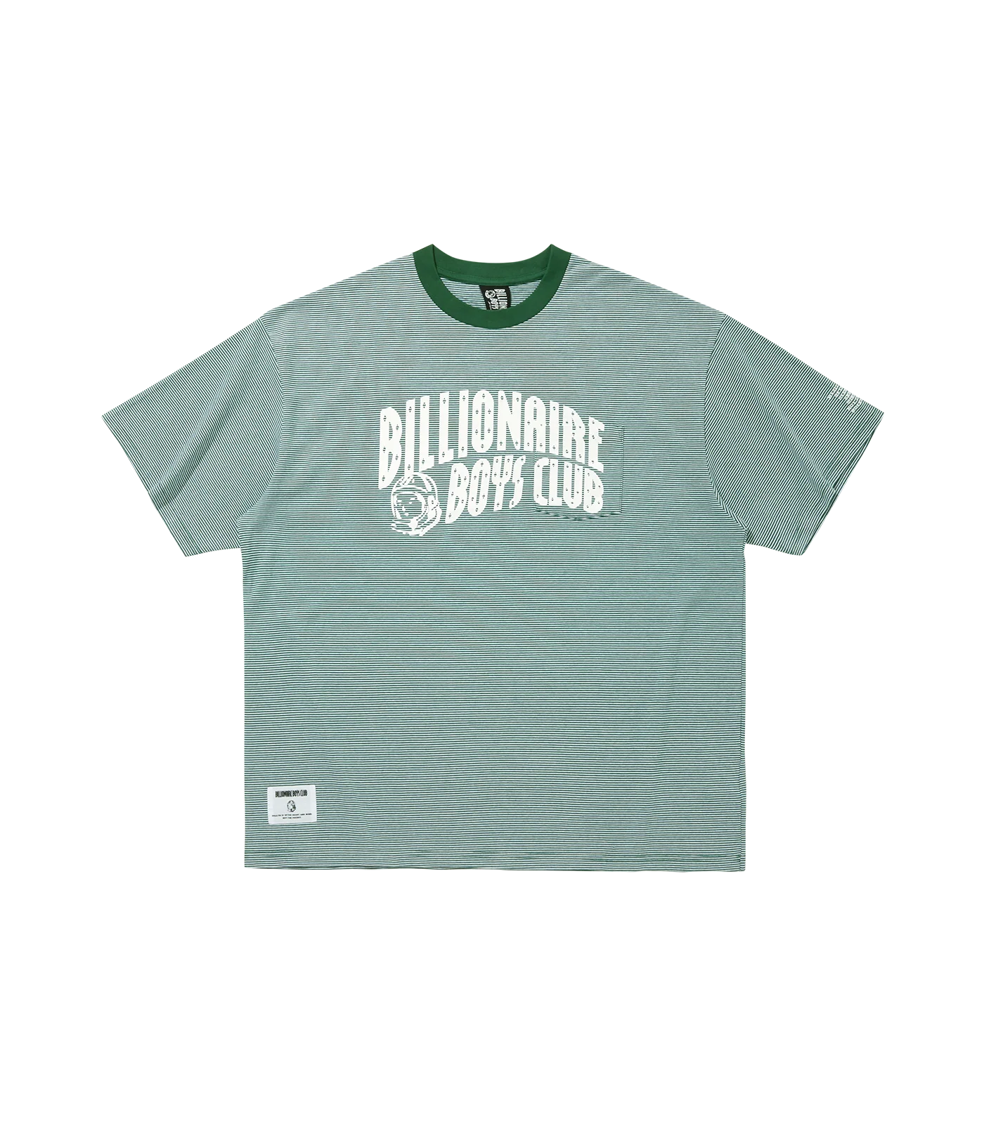BORDER POCKET T-SHIRT - GREEN/WHITE