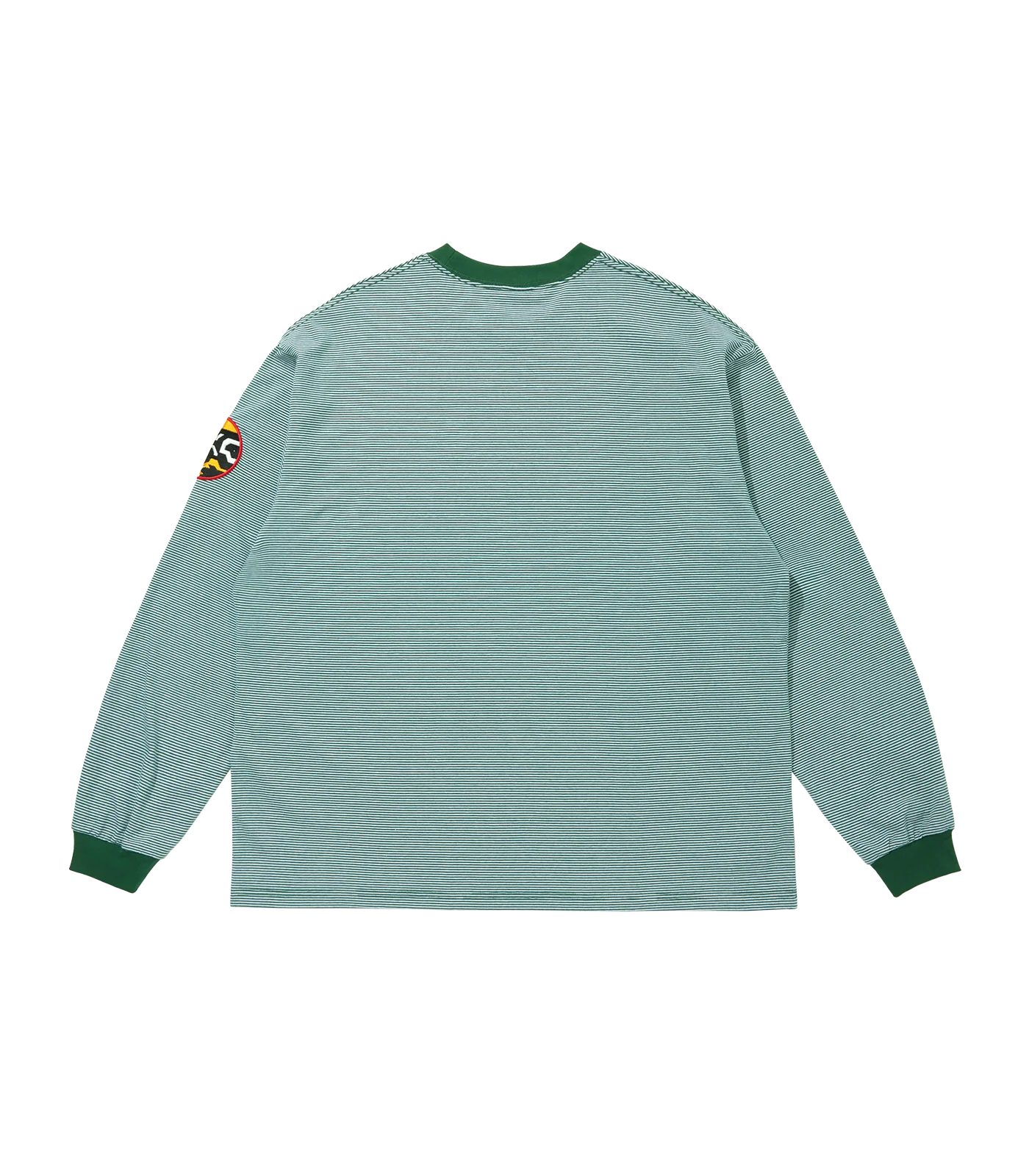 BORDER POCKET L/S T-SHIRT - GREEN/WHITE - Image 2