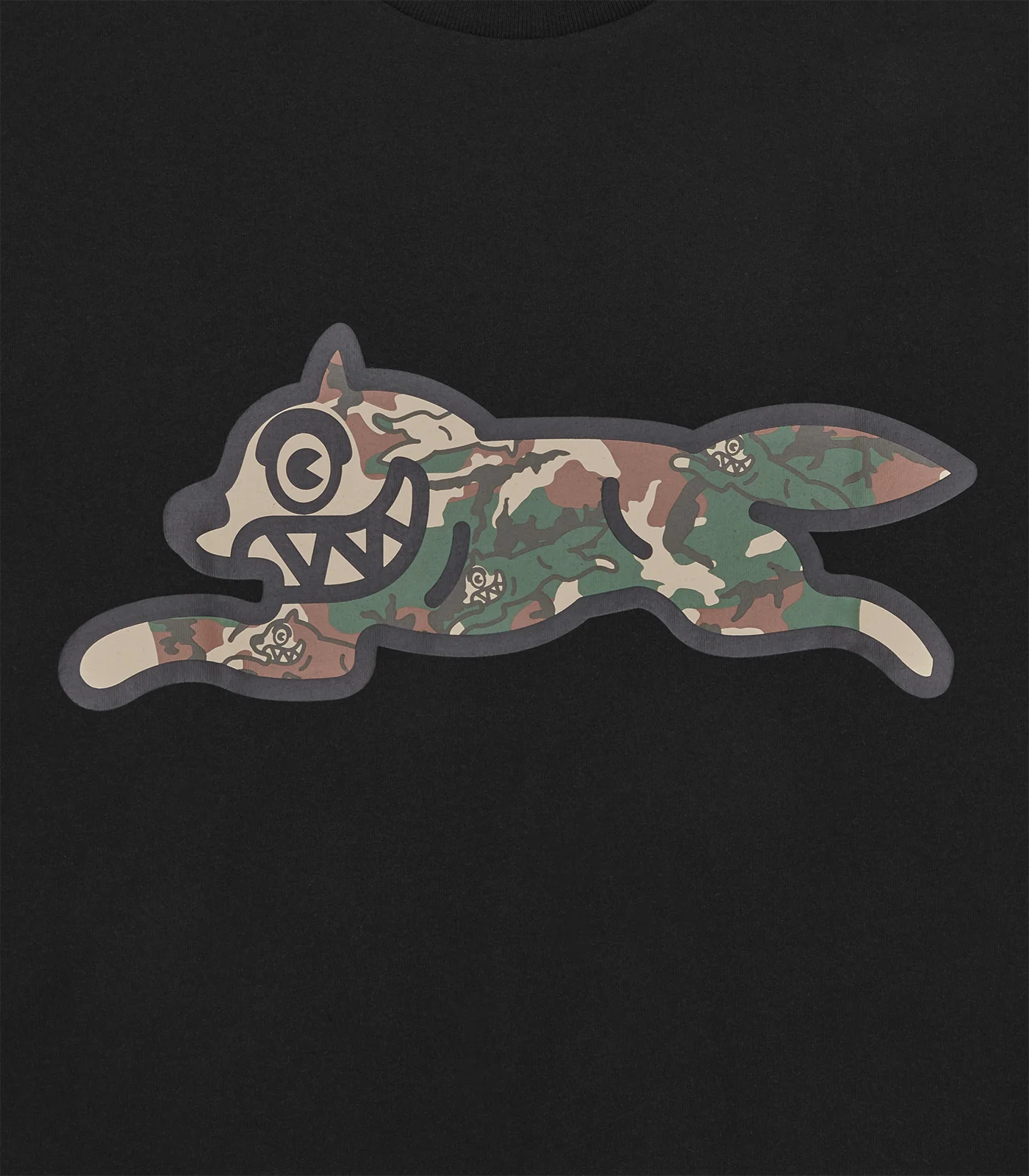 CAMO RUNNING DOG WOODLAND T-SHIRT - BLACK - Image 3