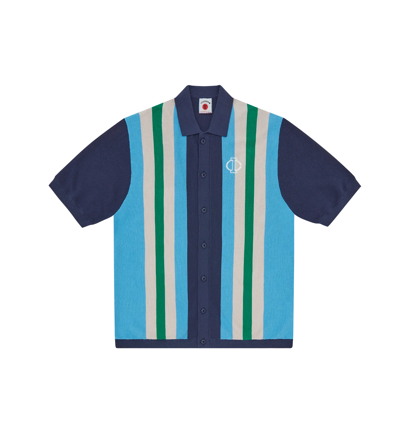 COLLARED KNITTED POLO SHIRT - NAVY