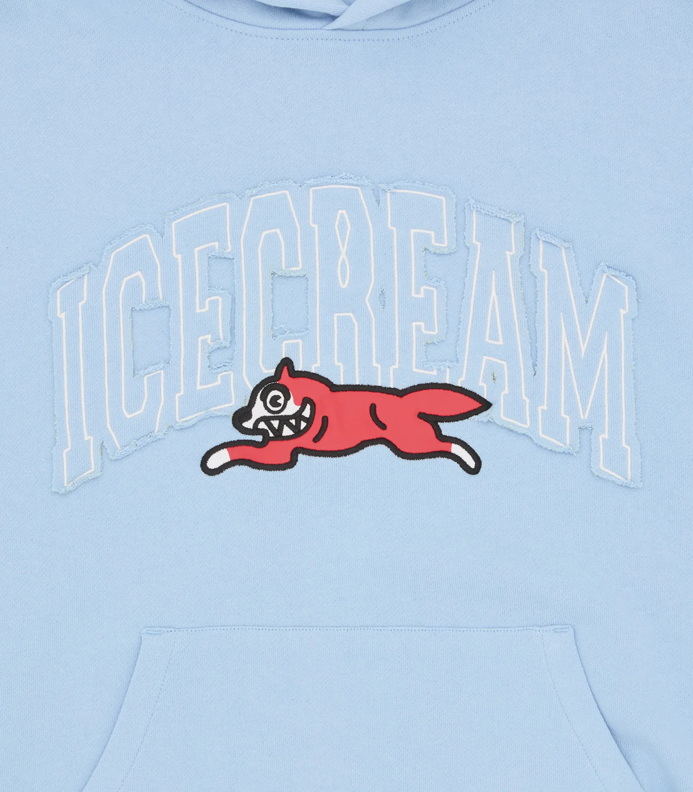 COLLEGE APPLIQUE RUNNING DOG POPOVER HOOD - LIGHT BLUE - Image 4