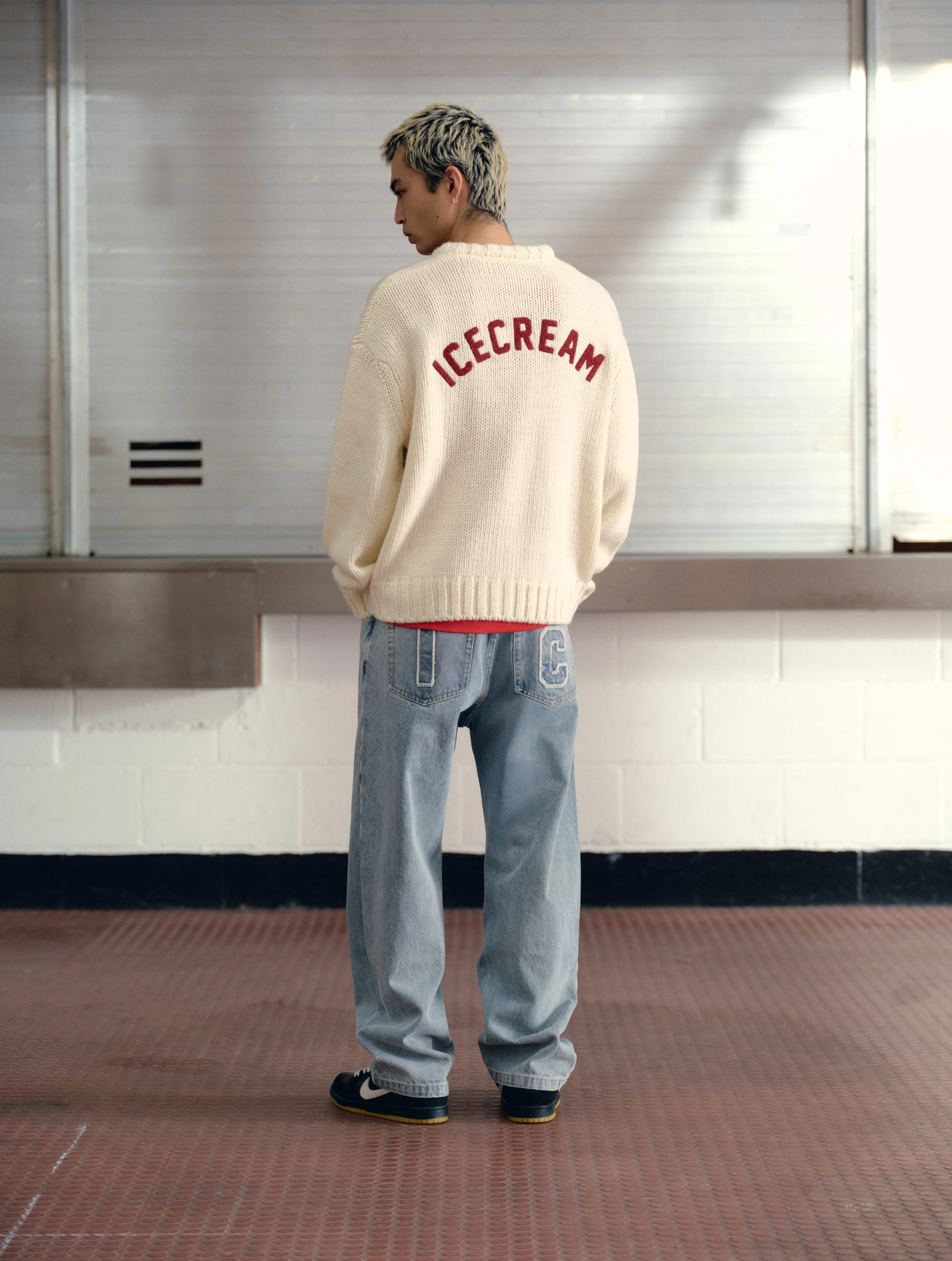COLLEGE KNITTED CARDIGAN - ECRU - Image 3
