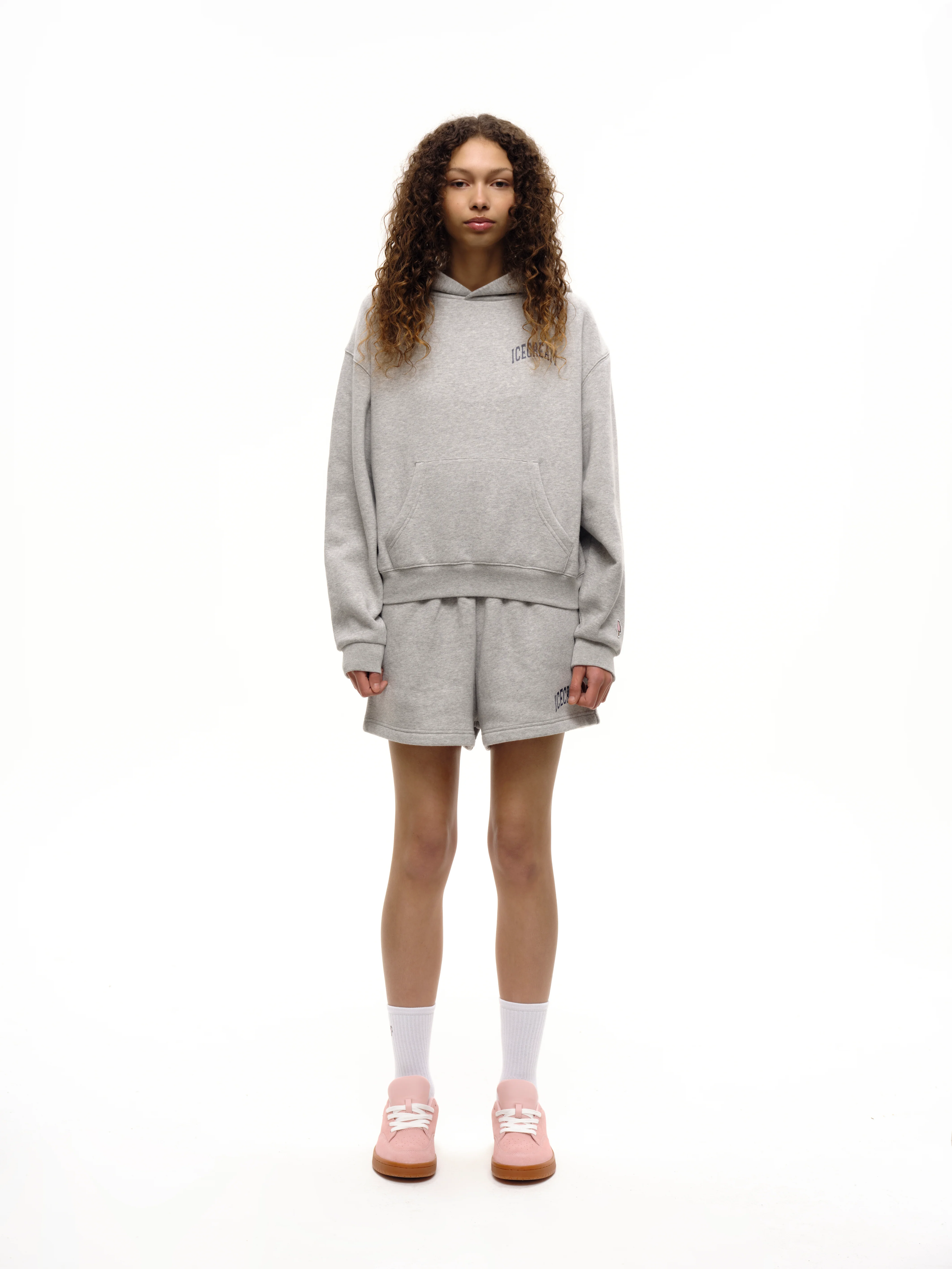 COLLEGE CROPPED POPOVER HOOD - HEATHER GREY - Image 3