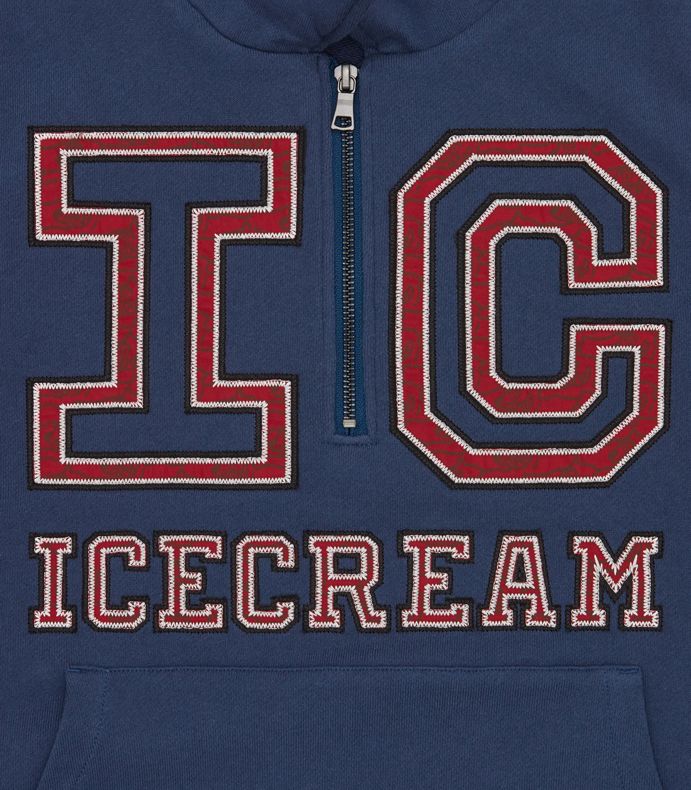 COLLEGIATE QUARTER ZIP SWEATSHIRT - NAVY - Image 3