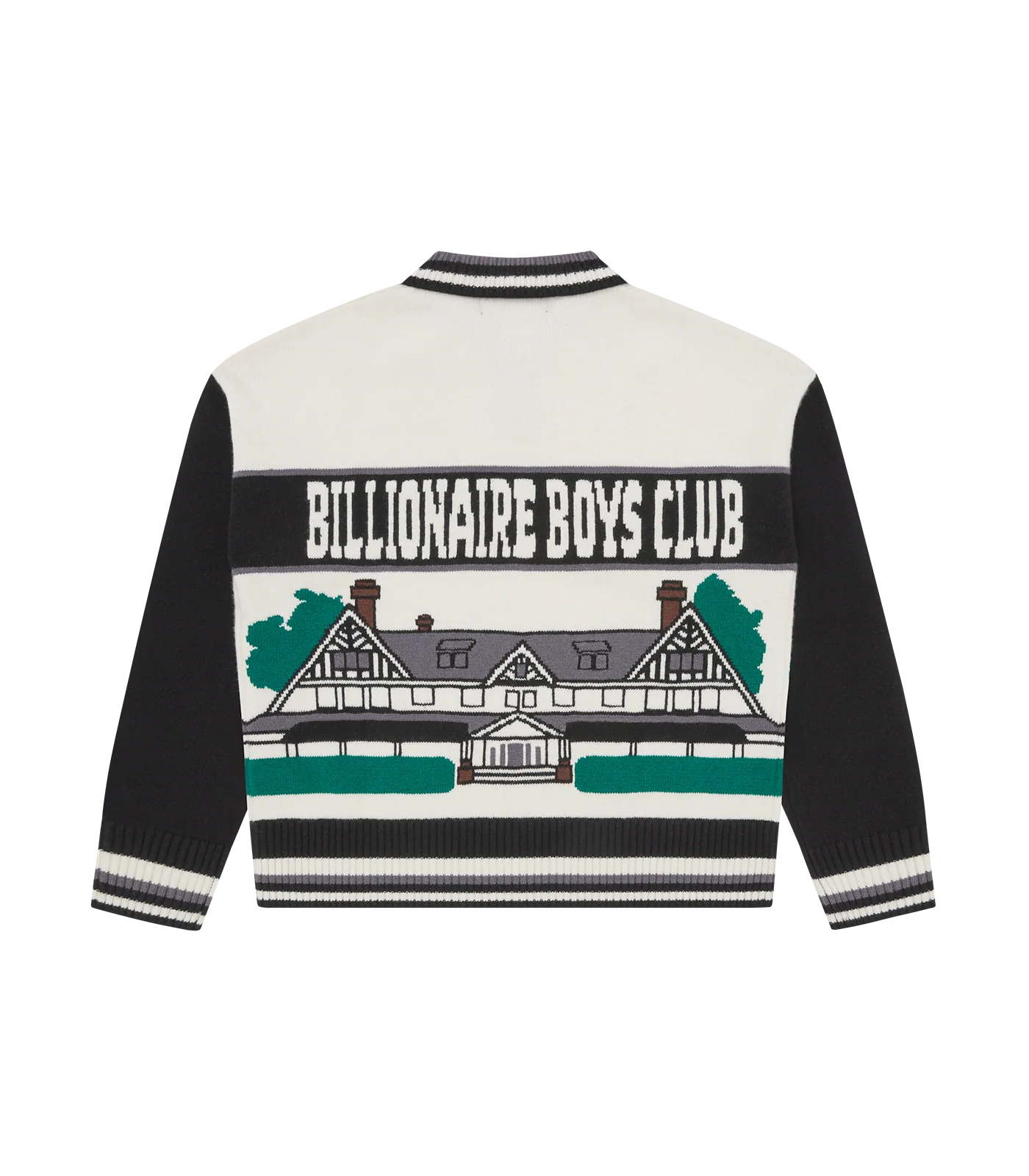 COUNTRY CLUB WOOL KNITTED COLLARED JUMPER - BLACK - Image 2