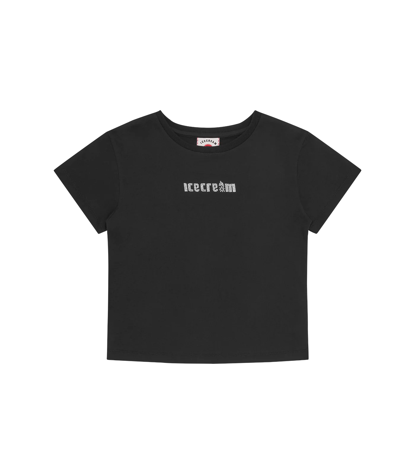 CRYSTAL SOFT SERVE BABY TEE - BLACK