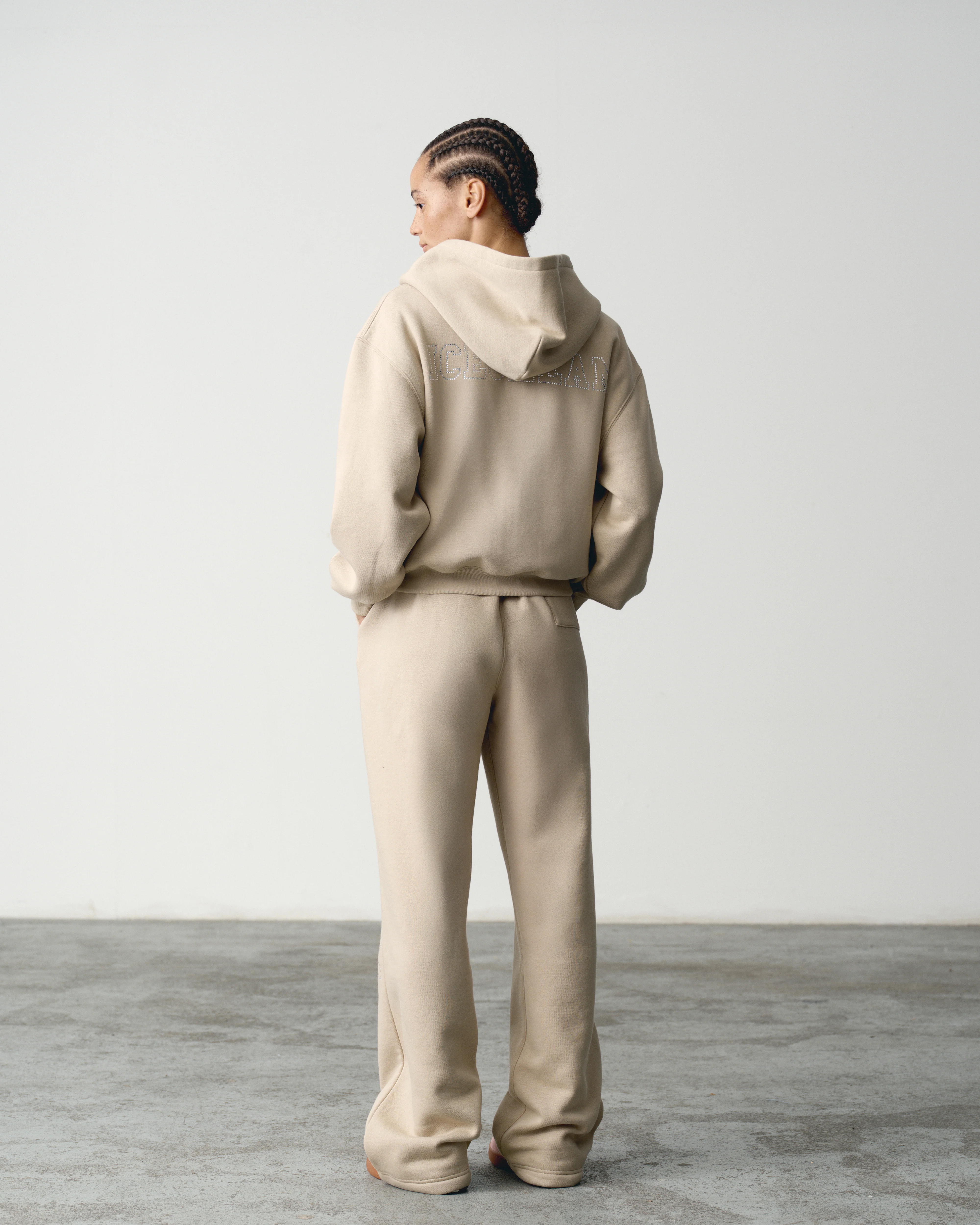 CRYSTAL ZIP THROUGH HOOD - SAND - Image 4