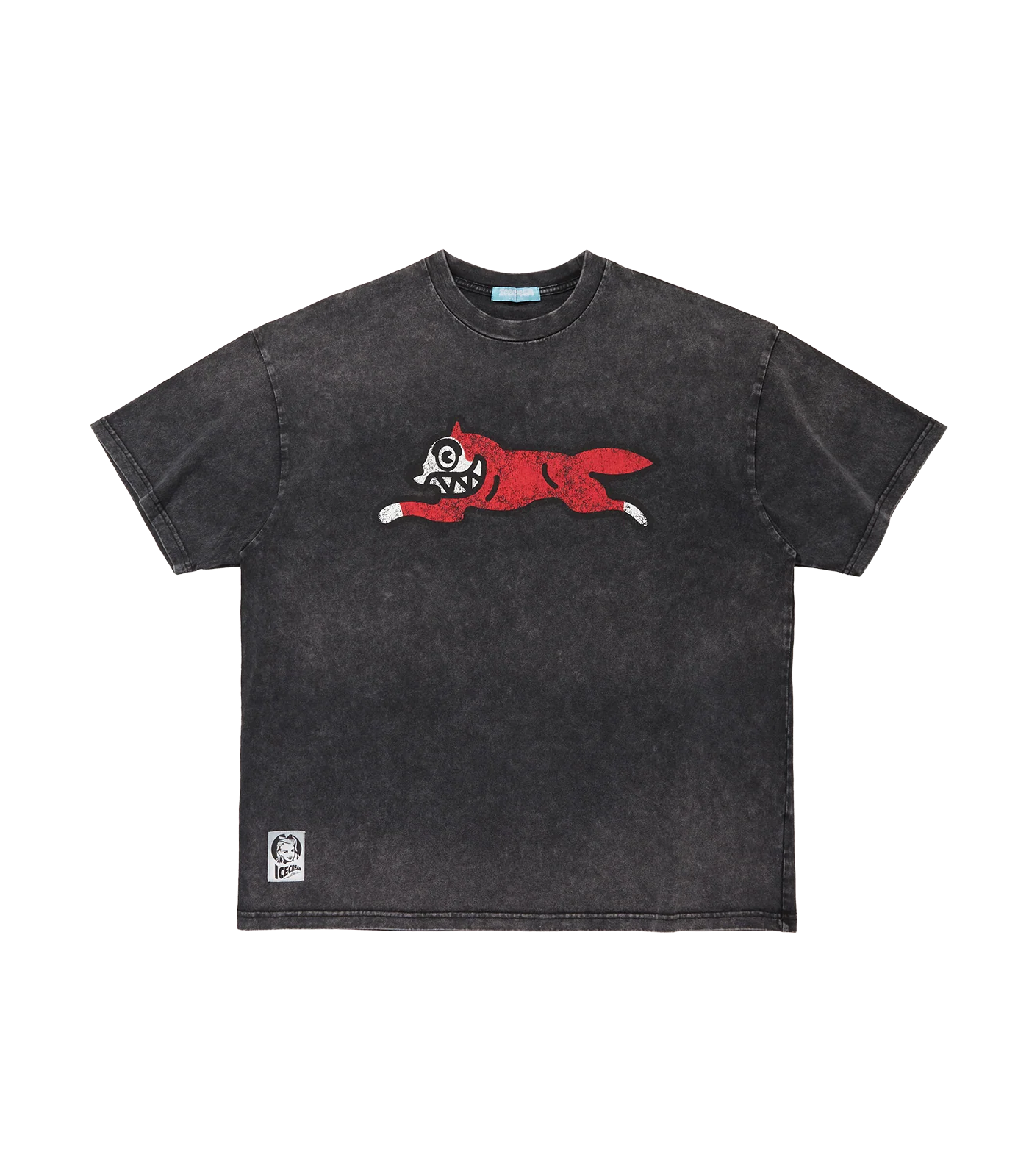 RUNNING DOG DAMAGED T-SHIRT - BLACK
