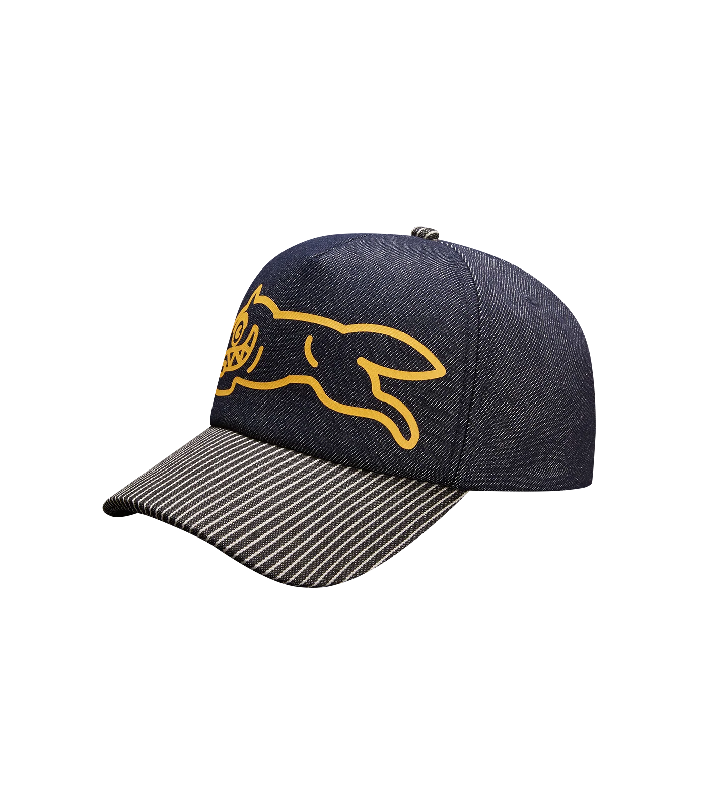 DENIM RUNNING DOG TRUCKER CAP - INDIGO