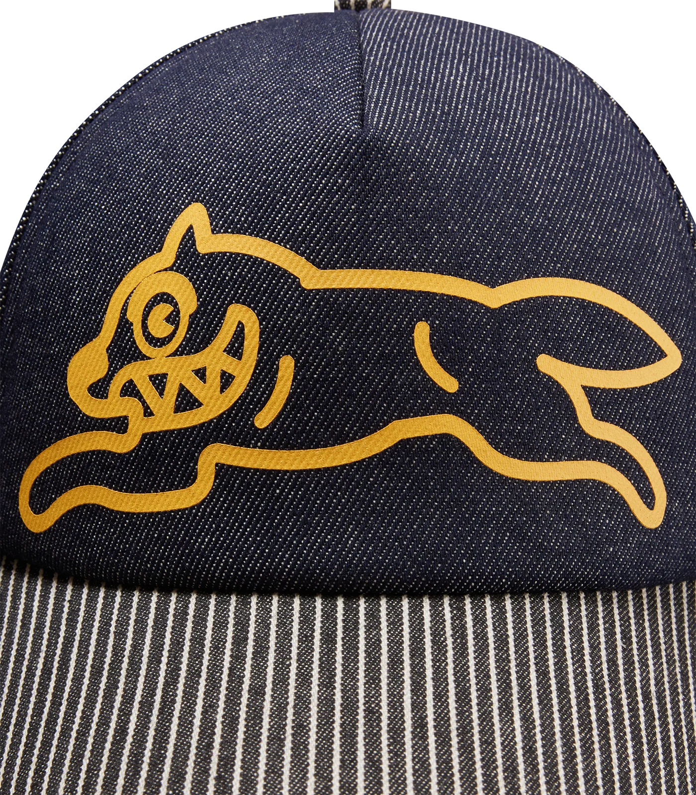 DENIM RUNNING DOG TRUCKER CAP - INDIGO - Image 3