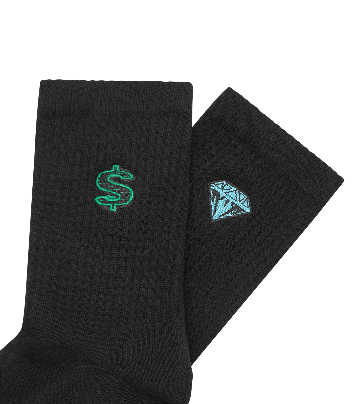DIAMONDS & DOLLARS SOCKS - BLACK - Image 2