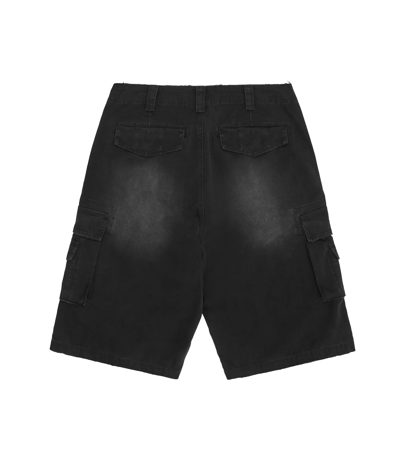 DISTRESSED OVERSIZED CARGO SHORTS - WASHED BLACK - Image 2