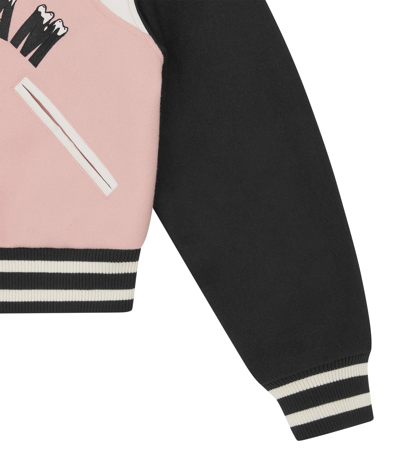 DRIPPY CROPPED VARSITY JACKET - PINK - Image 6