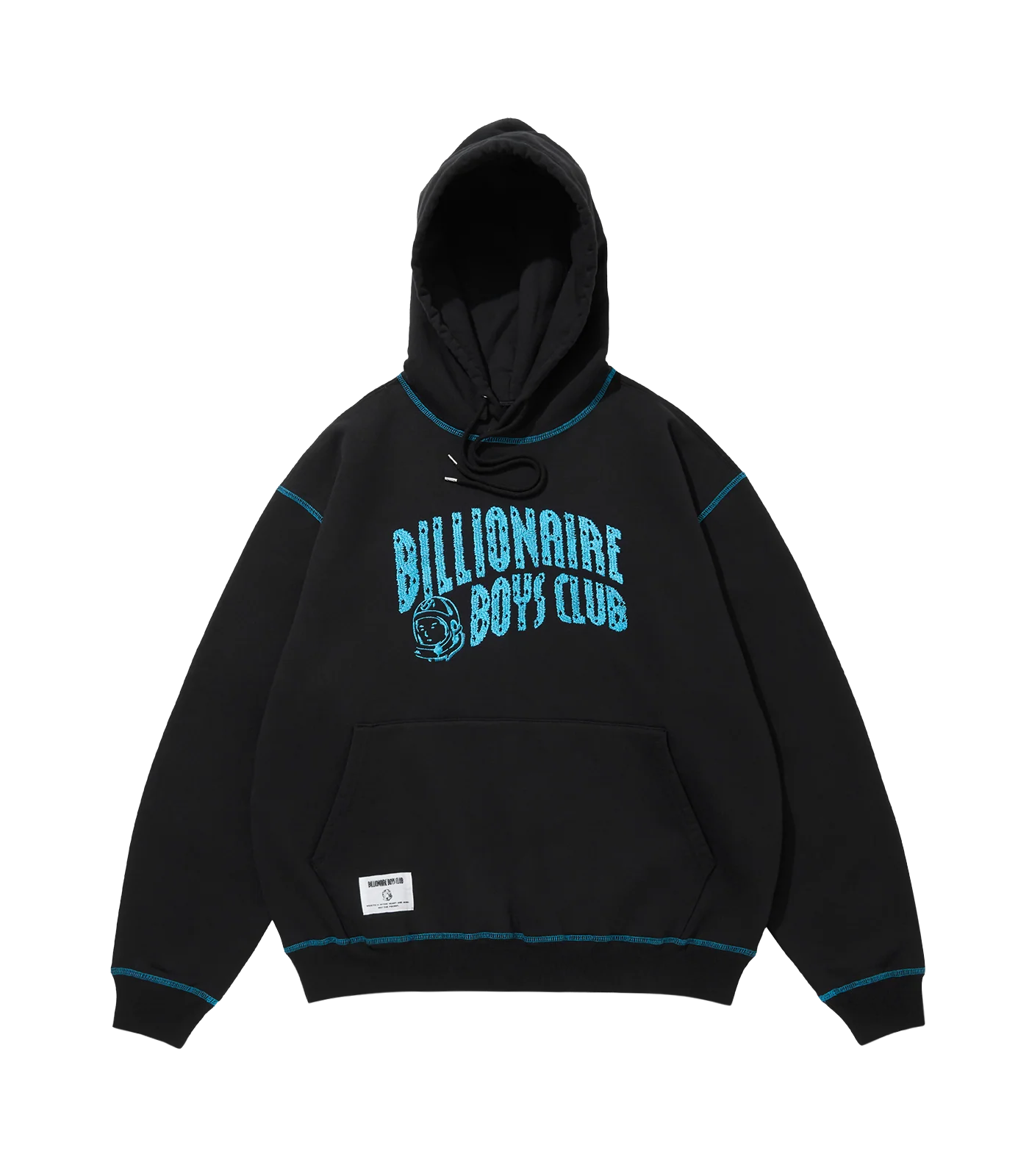 EMBROIDERED ARCH LOGO HOOD - BLACK