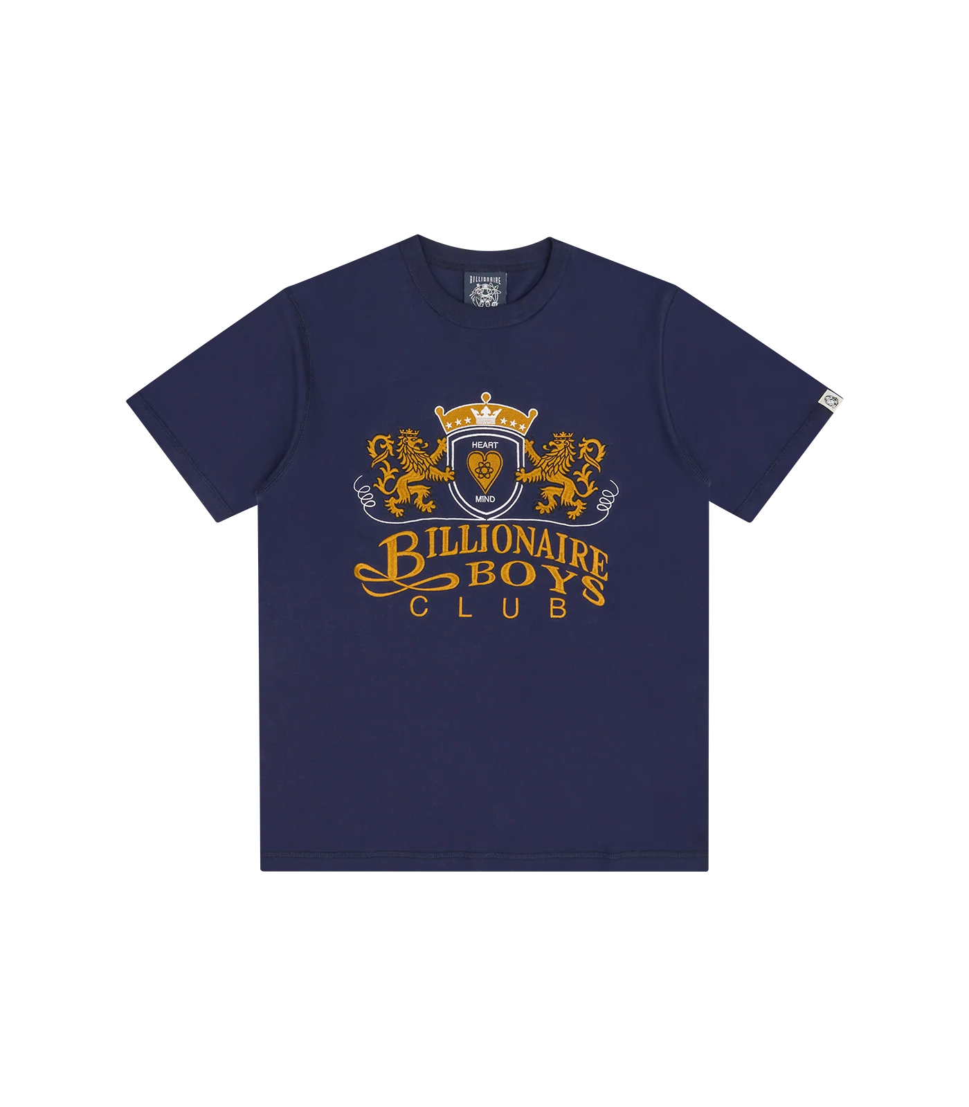 EMBROIDERED CREST LOGO OVERSIZED T-SHIRT - NAVY