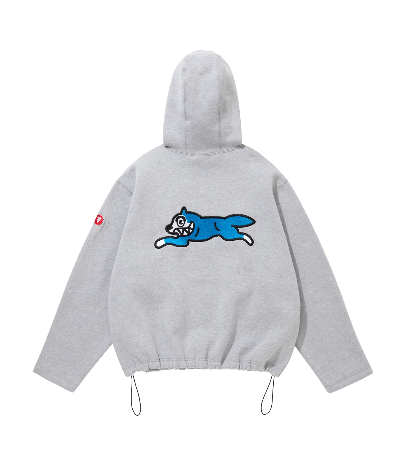 EMBROIDERED RUNNING DOG HOODIE - GREY - Image 2