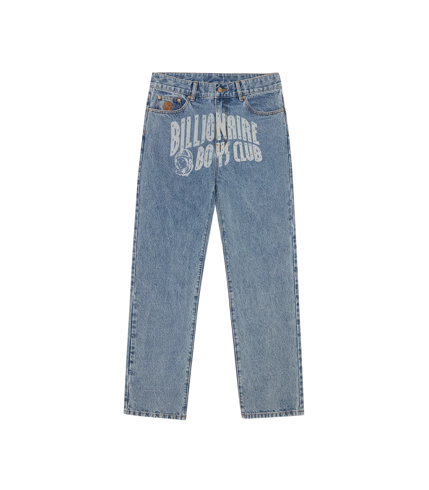 FADED ARCH LOGO DENIM PANTS - LIGHT WASH BLUE