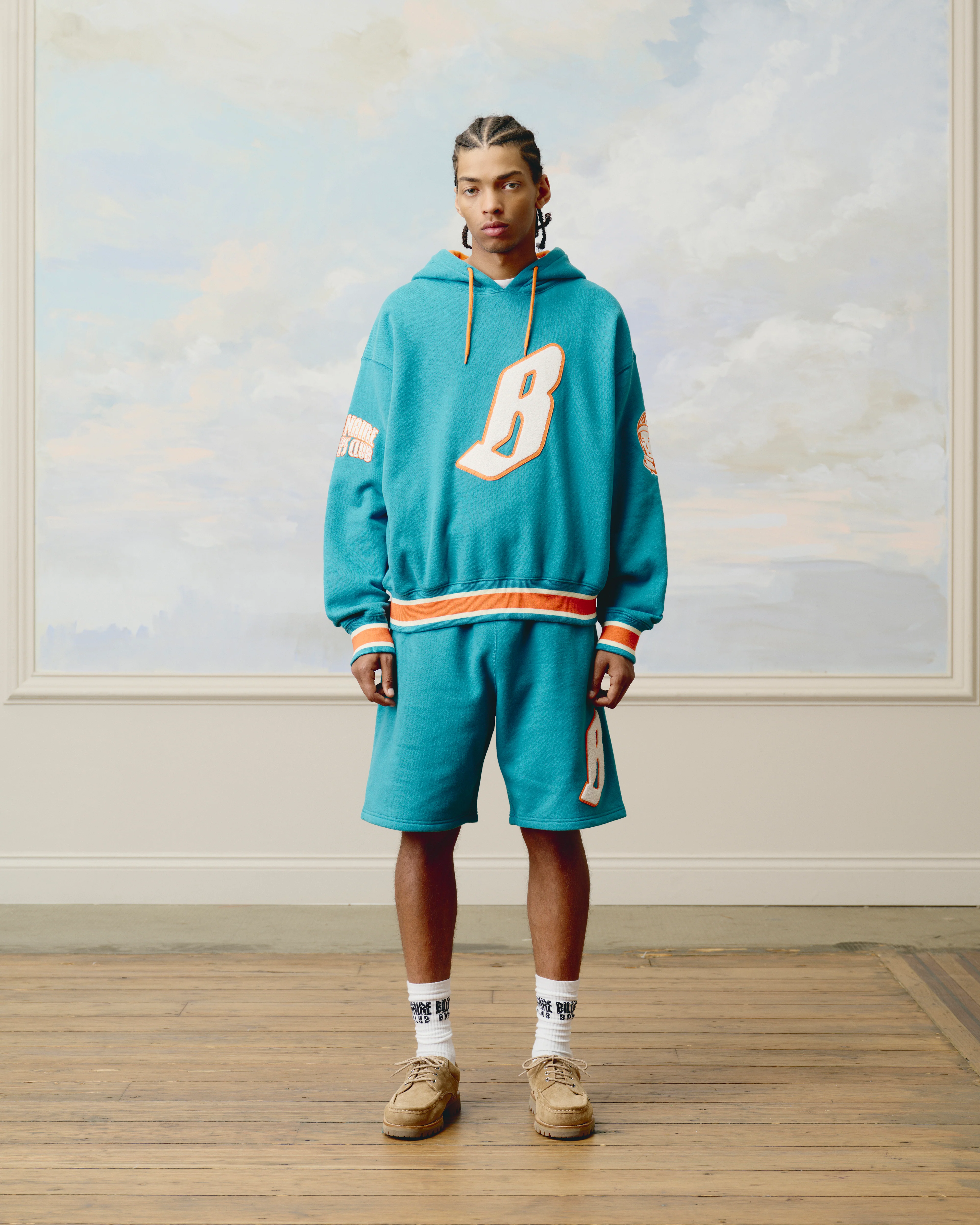 FLYING B CHENILLE SWEATSHORTS - TEAL - Image 2