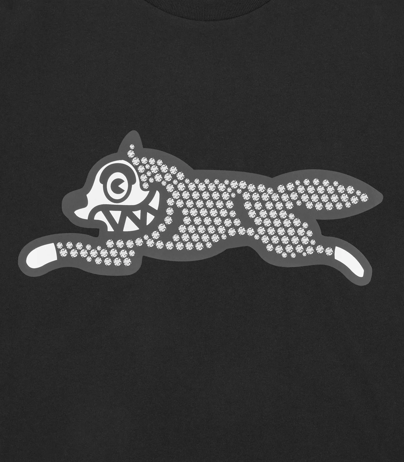 GLITTER RUNNING DOG T-SHIRT - BLACK - Image 3