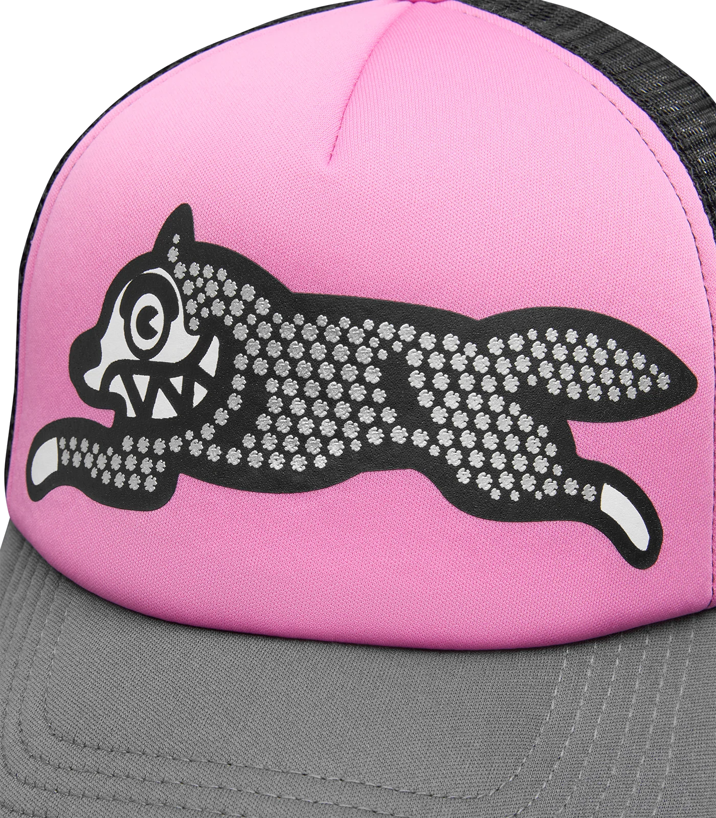 GLITTER RUNNING DOG TRUCKER CAP - PINK/GREY - Image 3