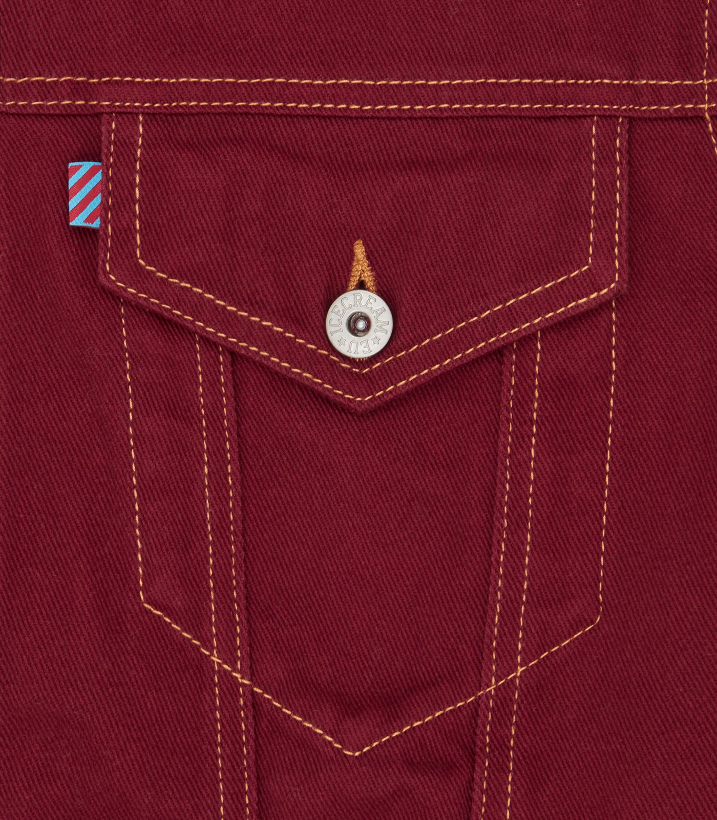 ICECREAM DENIM TRUCKER JACKET - BURGUNDY - Image 4