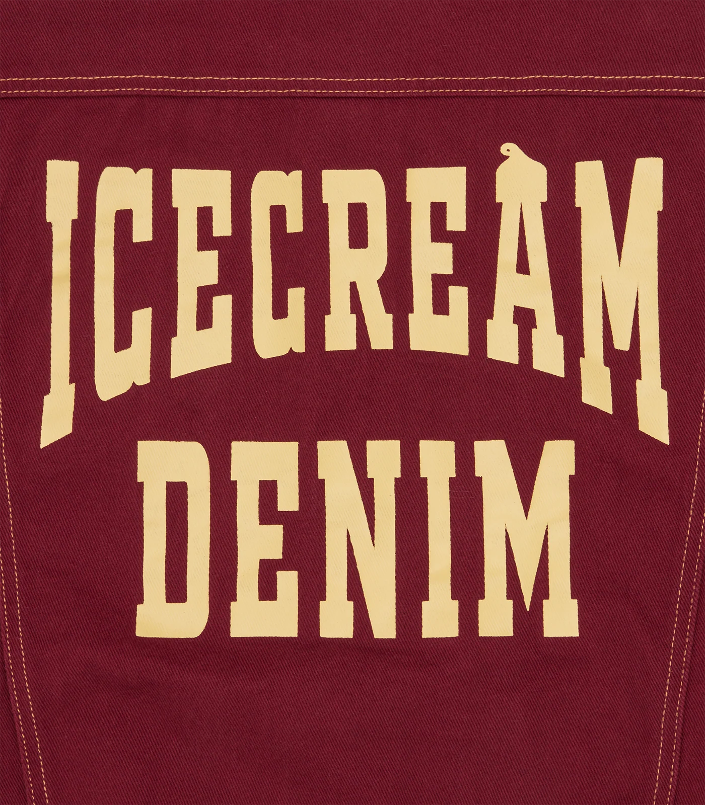 ICECREAM DENIM TRUCKER JACKET - BURGUNDY - Image 5