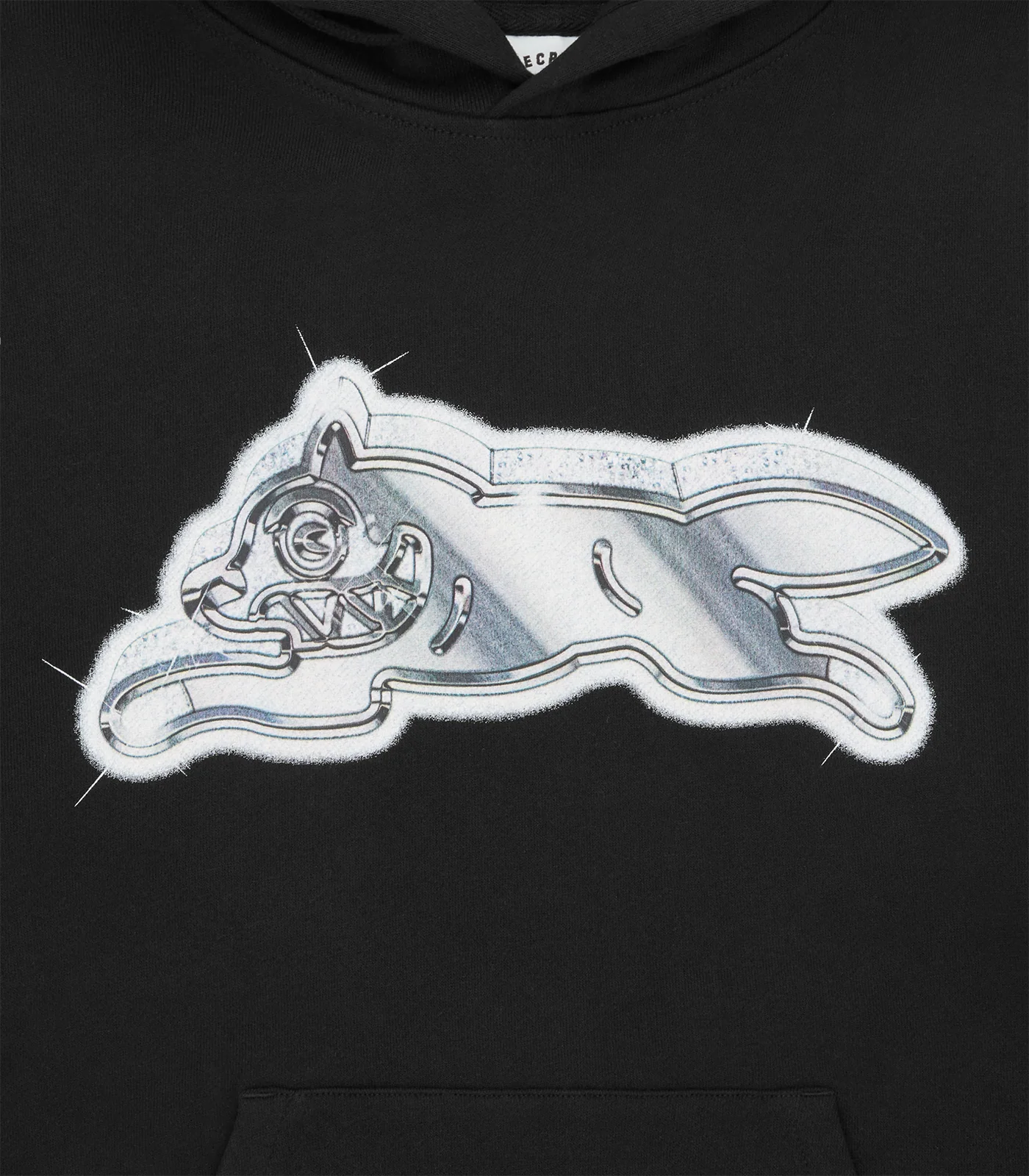 ICED OUT RUNNING DOG POPOVER HOOD - BLACK - Image 3
