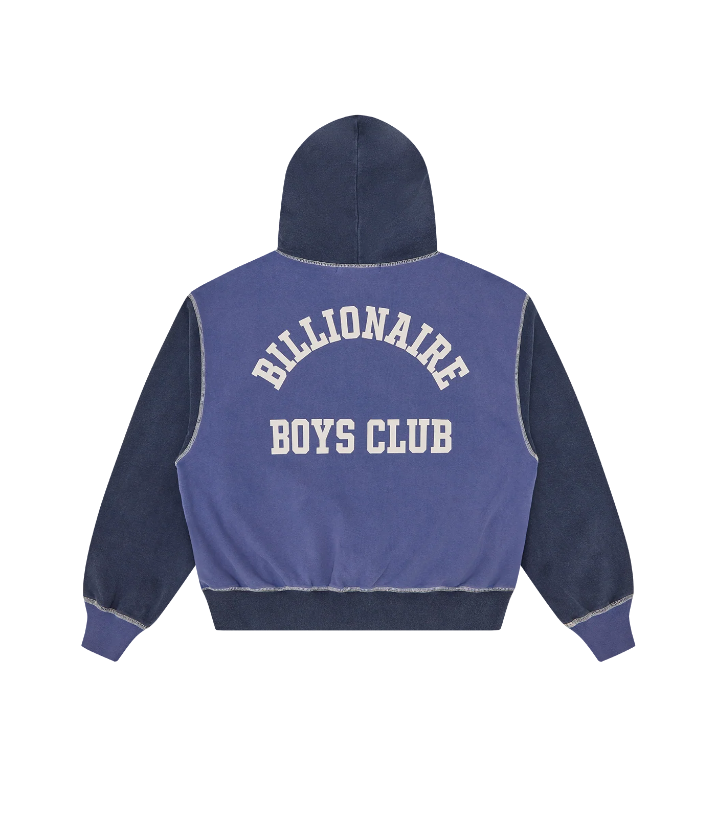 OVERSIZED COLLEGE ZIP THROUGH HOOD - INDIGO - Image 2