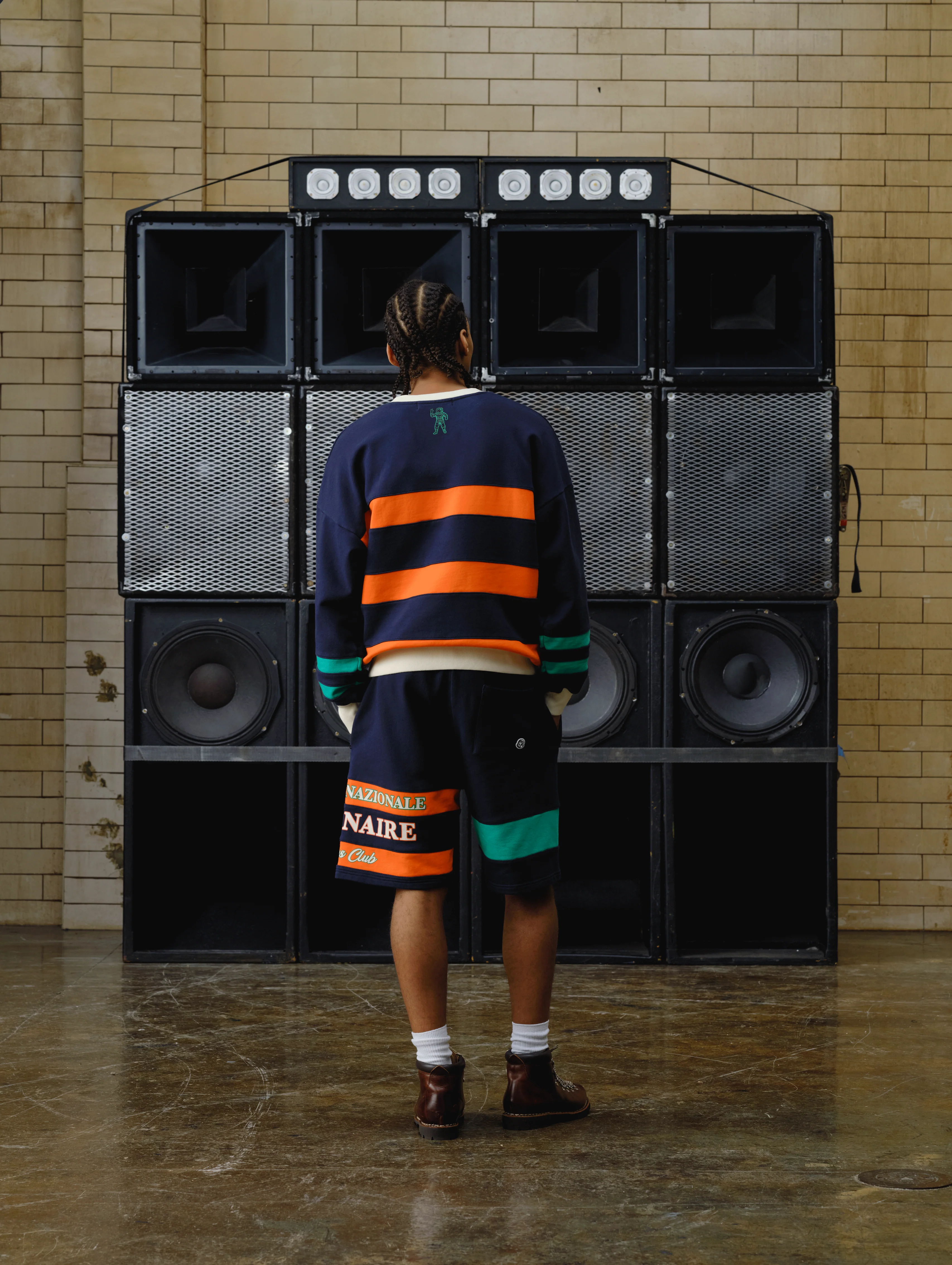 INTERNAZIONALE PANELLED SWEATSHORTS - NAVY - Image 4