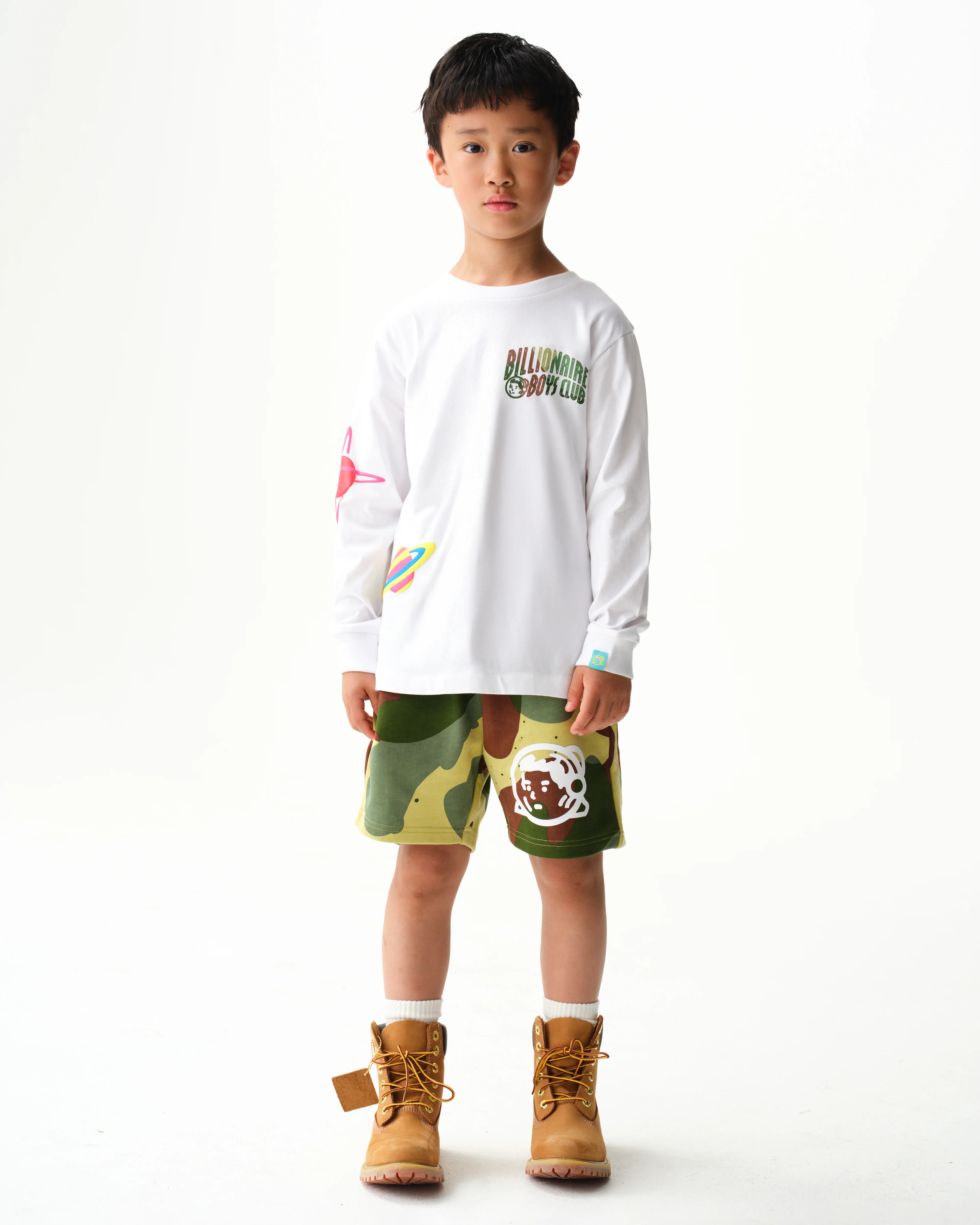 KIDS SPACE CAMO L/S T-SHIRT - WHITE - Image 3