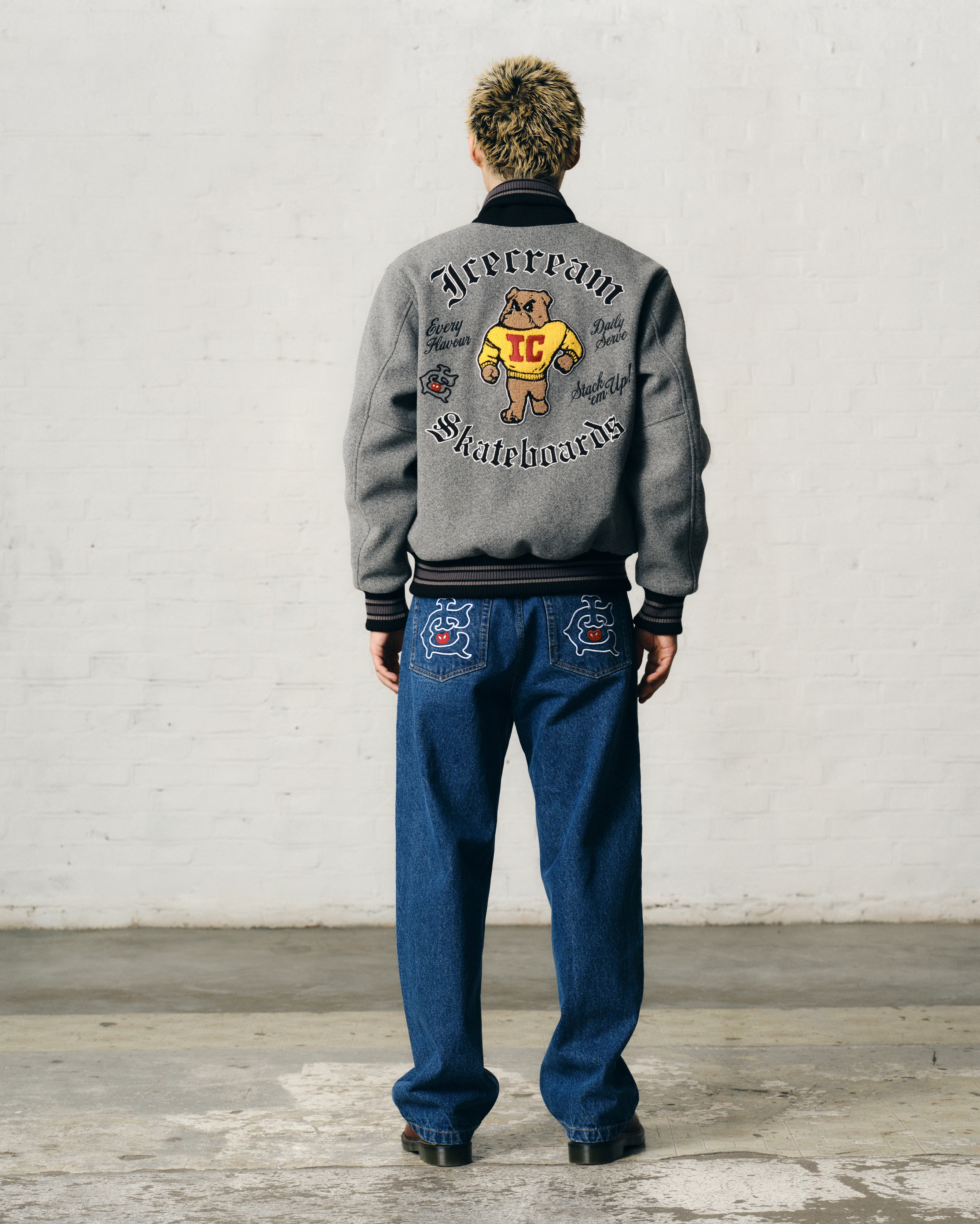 MASCOT VARSITY JACKET - GREY - Image 4