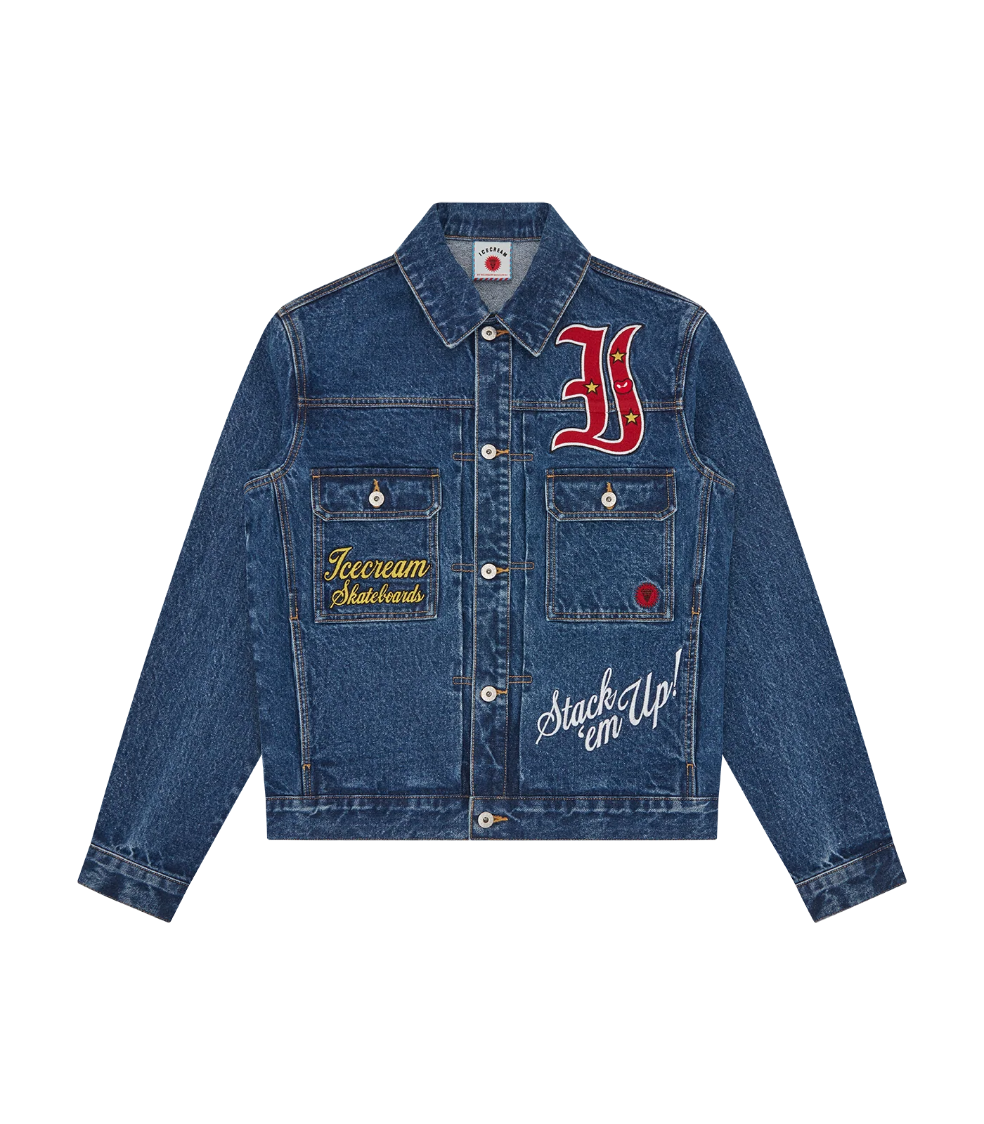 MASCOT DENIM TRUCKER JACKET - MID WASH BLUE
