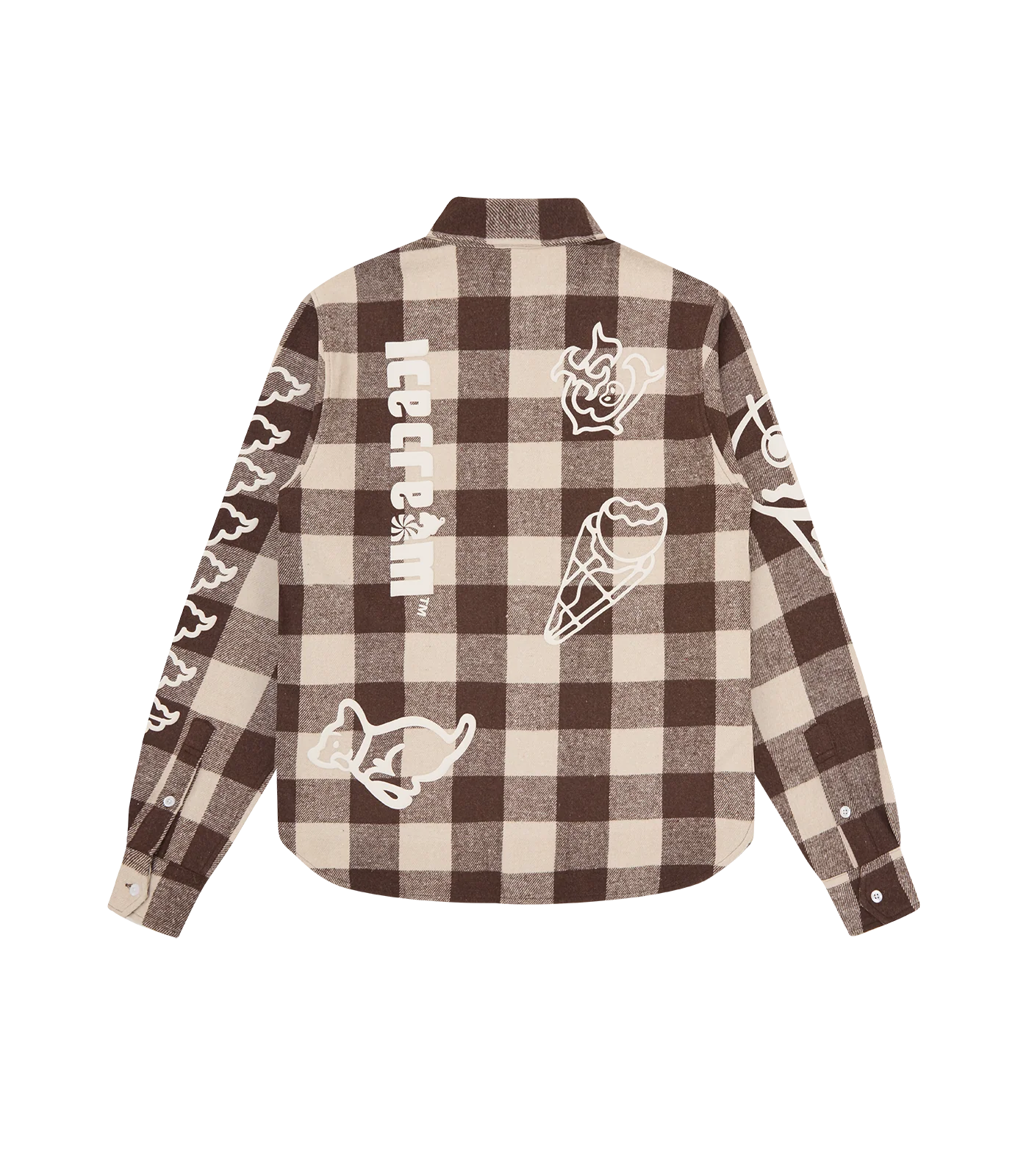 MULTI LOGO CHECK L/S SHIRT - BROWN - Image 5