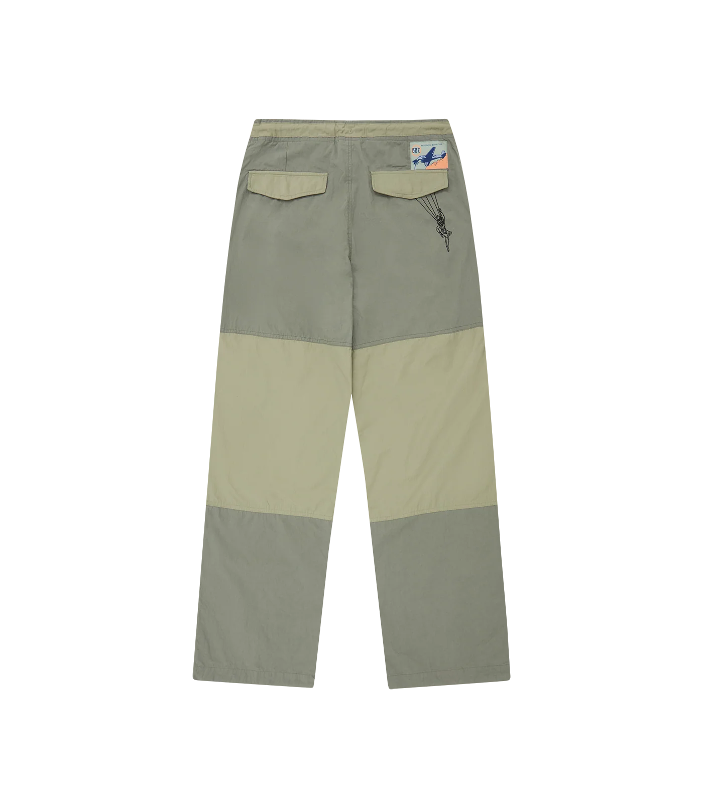 PANELLED PARACHUTE PANTS - KHAKI - Image 4