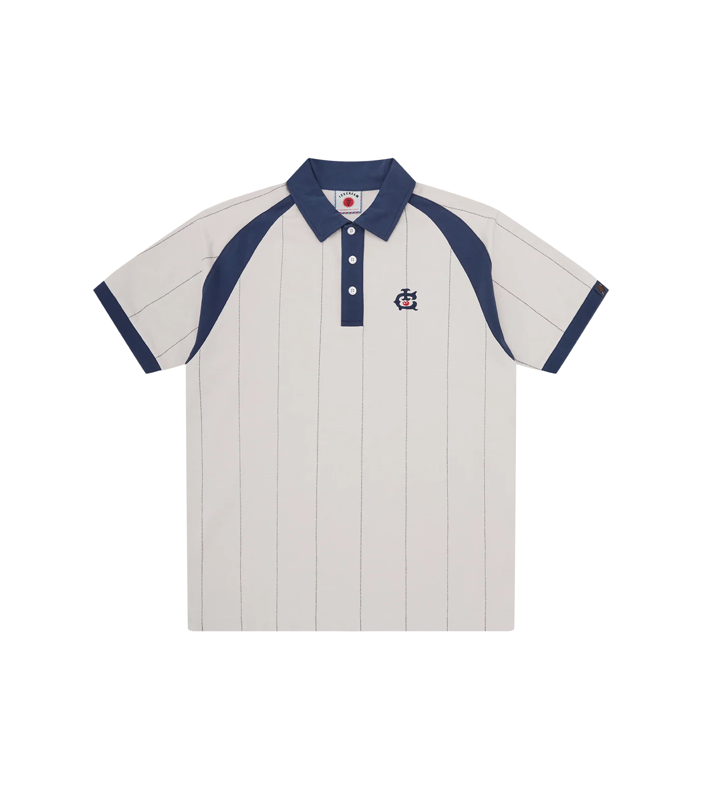 RAGLAN PINSTRIPE POLO SHIRT - OFF WHITE