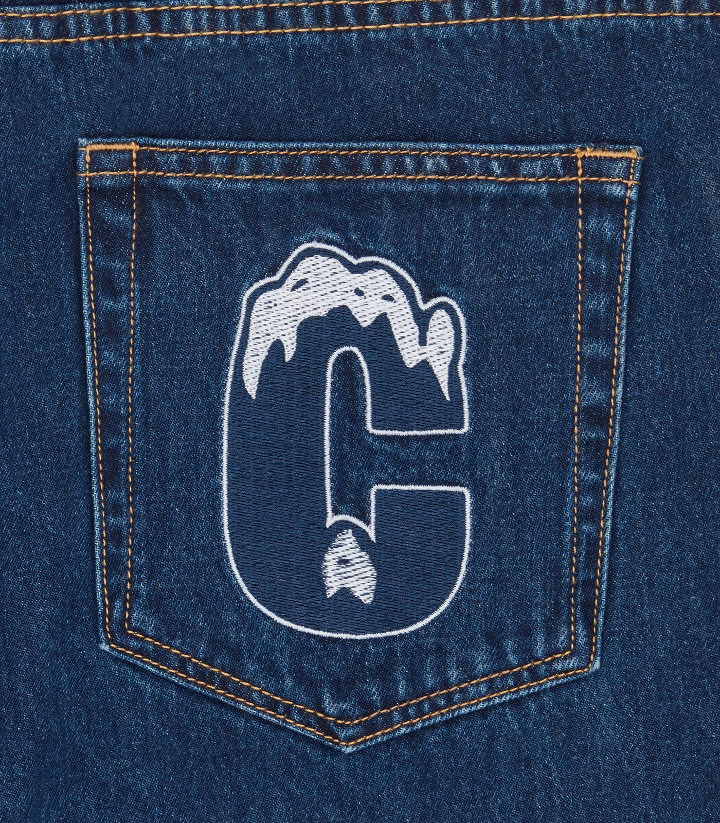 RHINESTONE RUNNING DOG DENIM PANTS - INDIGO - Image 6