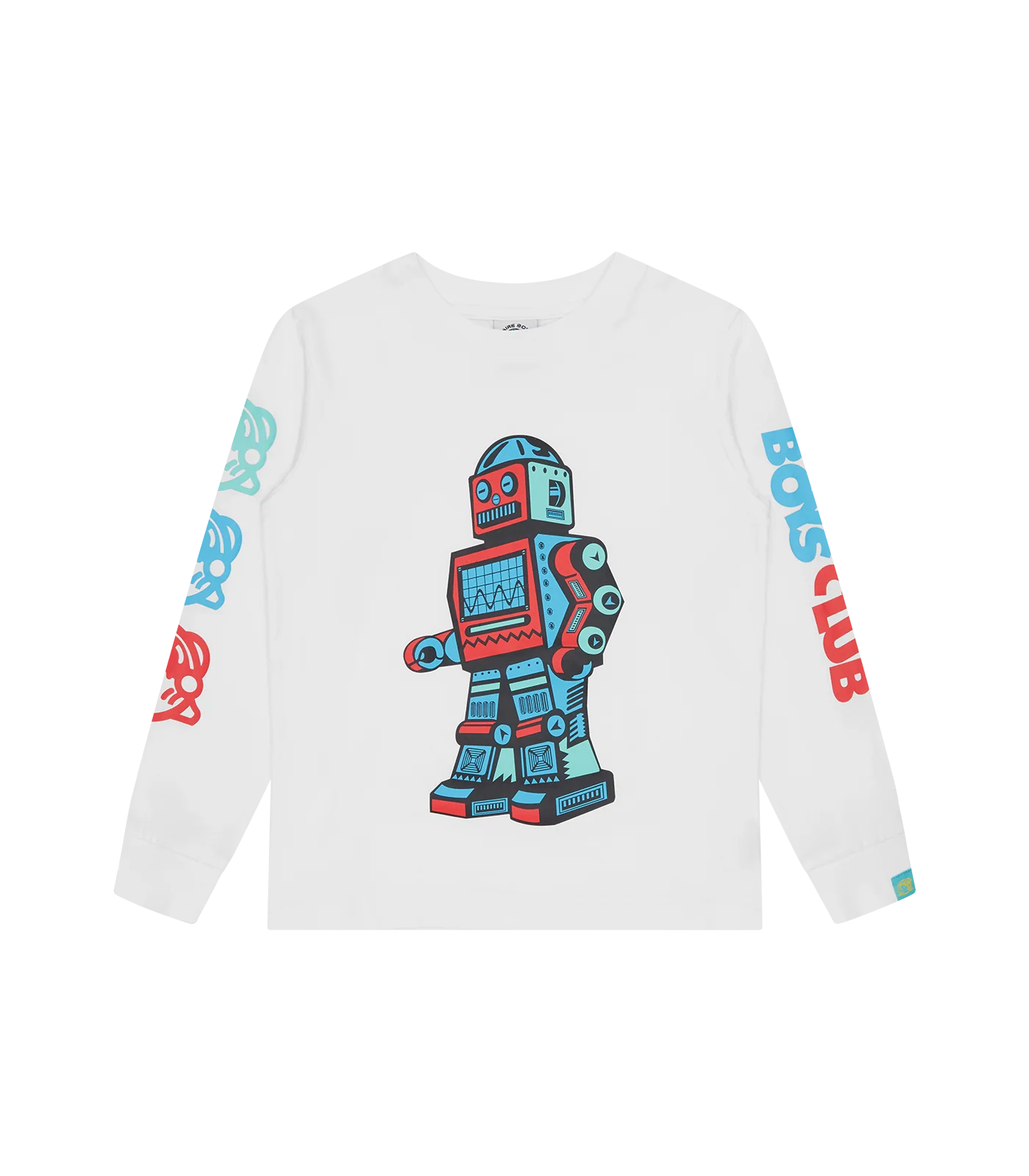 KIDS ROBOT L/S T-SHIRT - WHITE