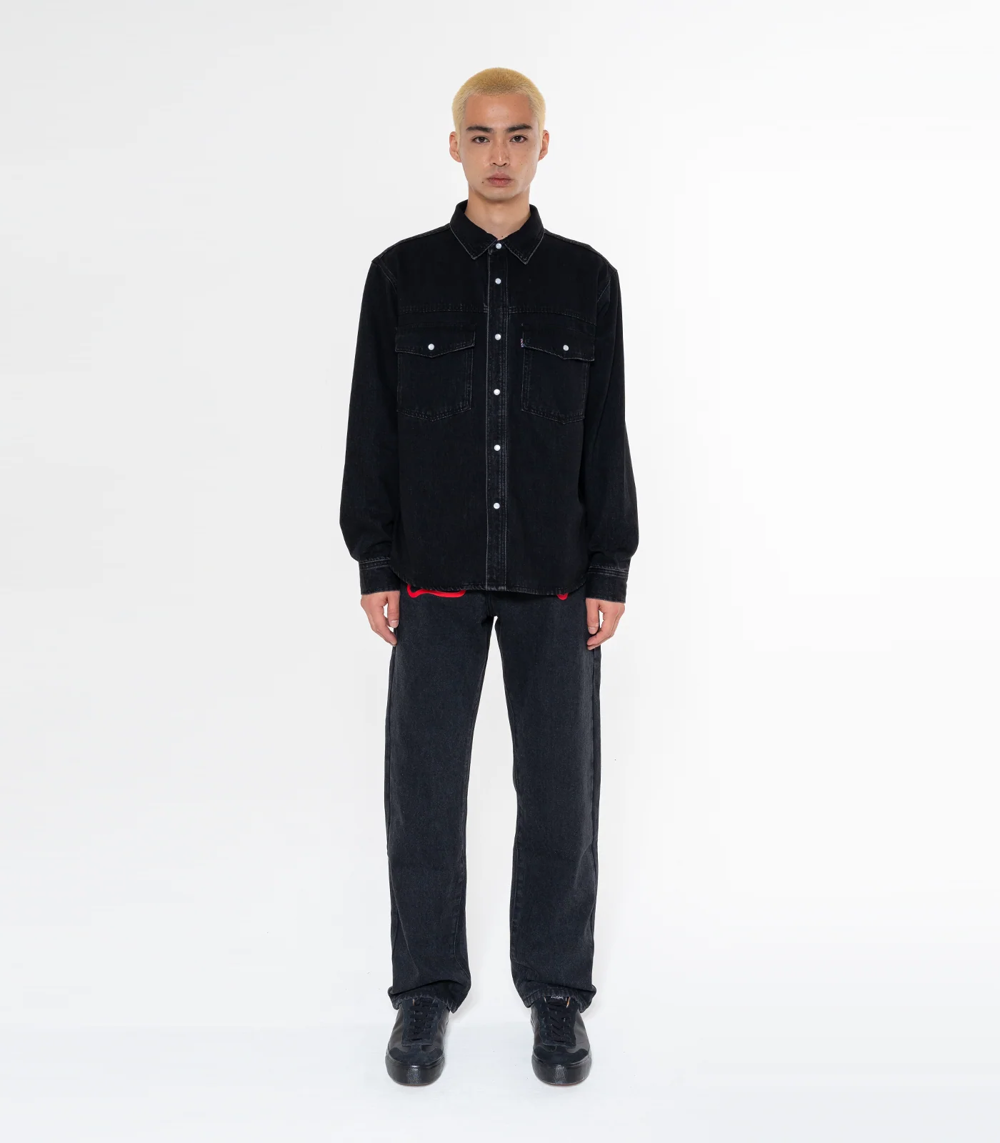 RUNNING DOG DENIM SHIRT - BLACK - Image 4