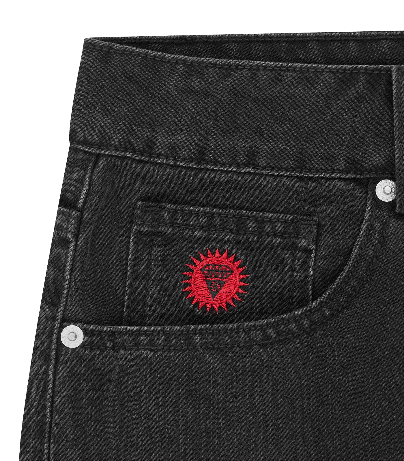 RUNNING DOG DENIM SHORTS - BLACK - Image 6